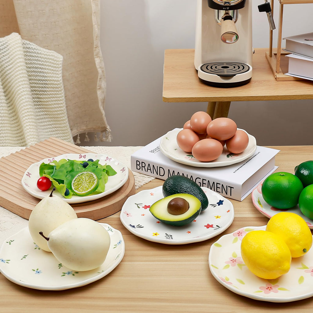 Ceramic Dinner Plates, 8" Modern Rustic Appetizer Plate