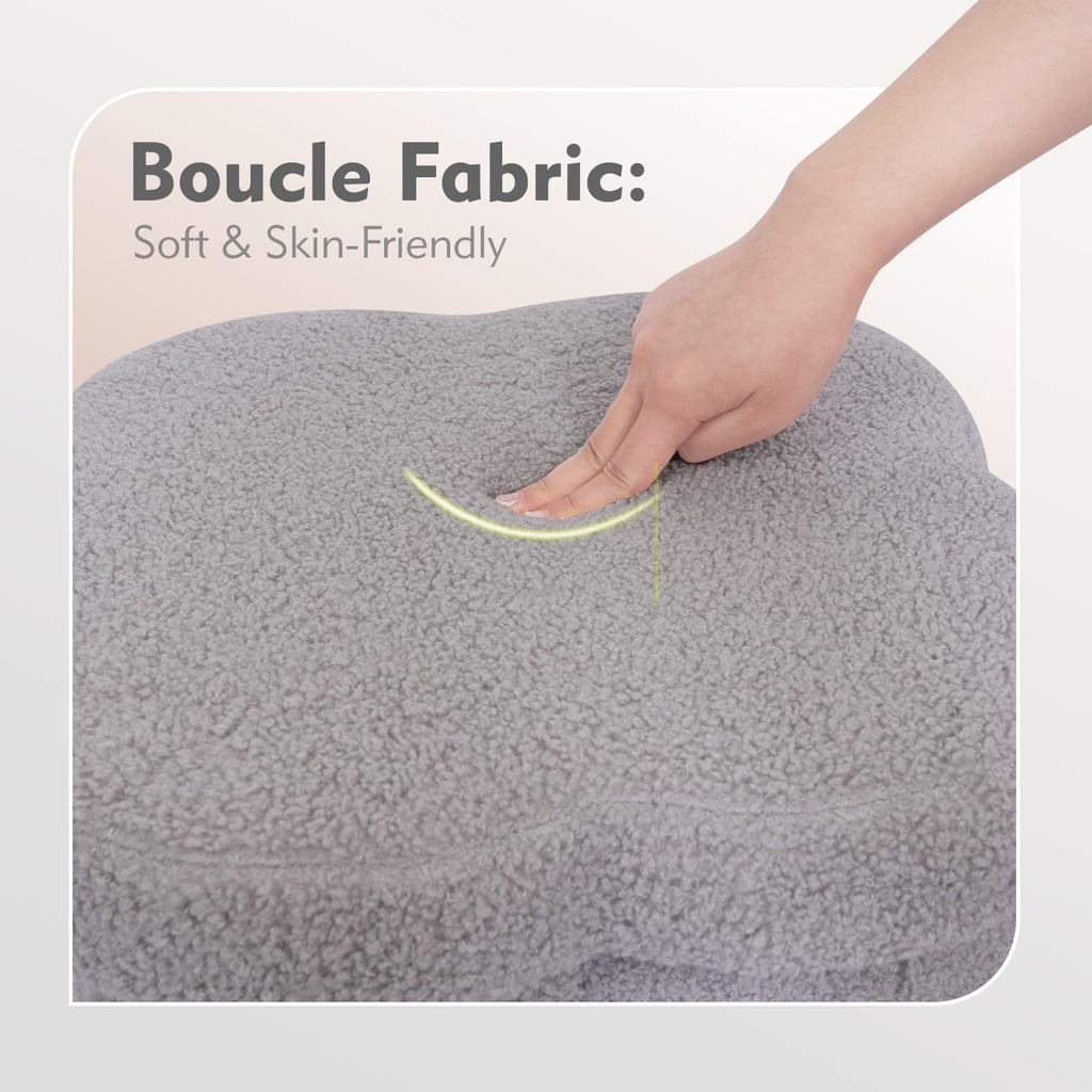 Flower-Shaped Storage Ottoman â€?Boucle Footstool & Seat for Living Room & Dorm