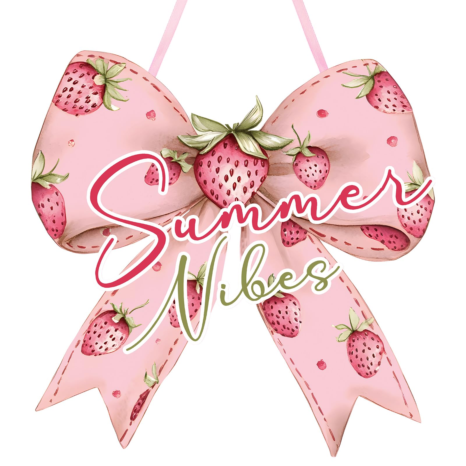 Wooden Hanging Sign Coquette Bow Preppy Wall Art