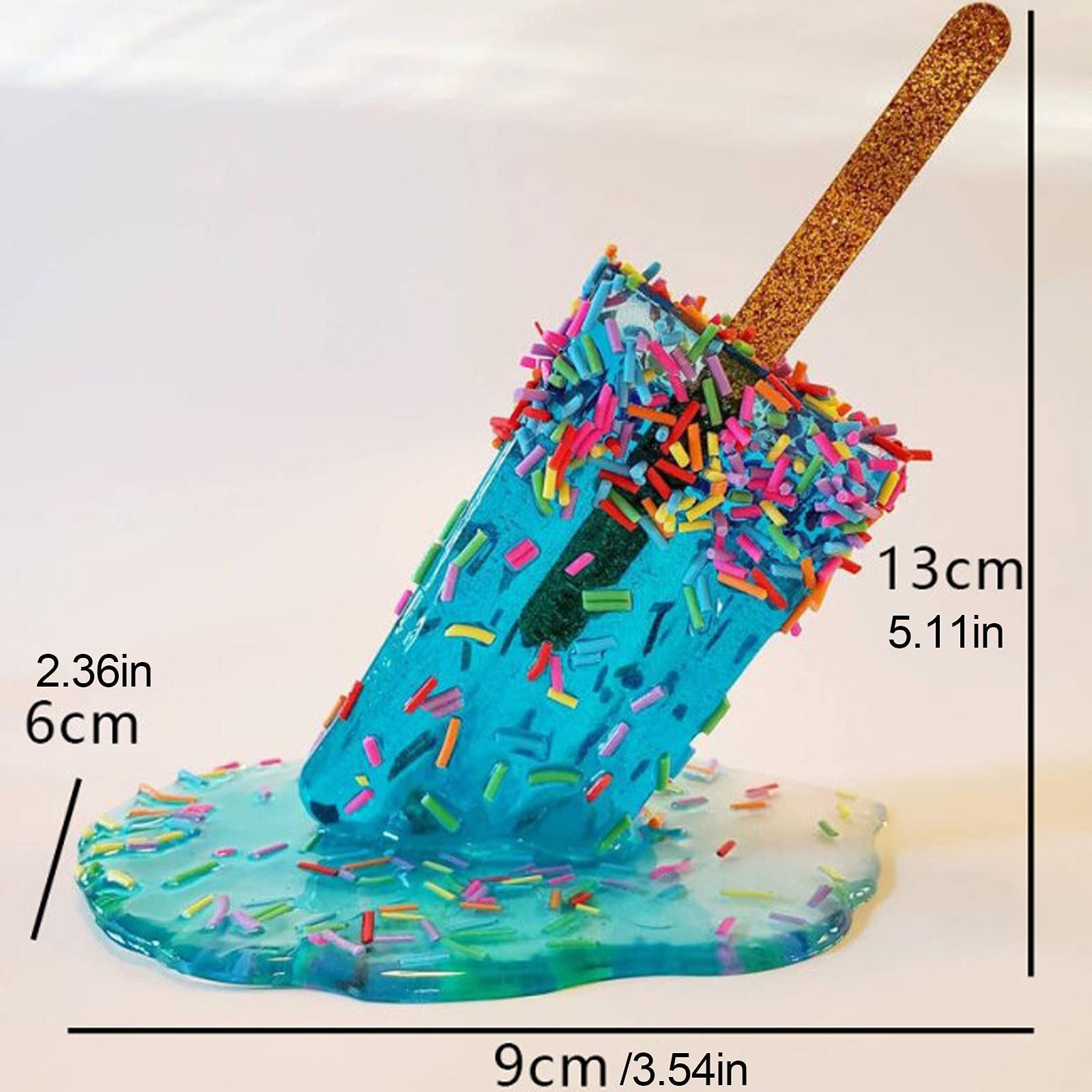 Melting Popsicle Sculpture - Creative Melting Ice Cream Resin Home Decor