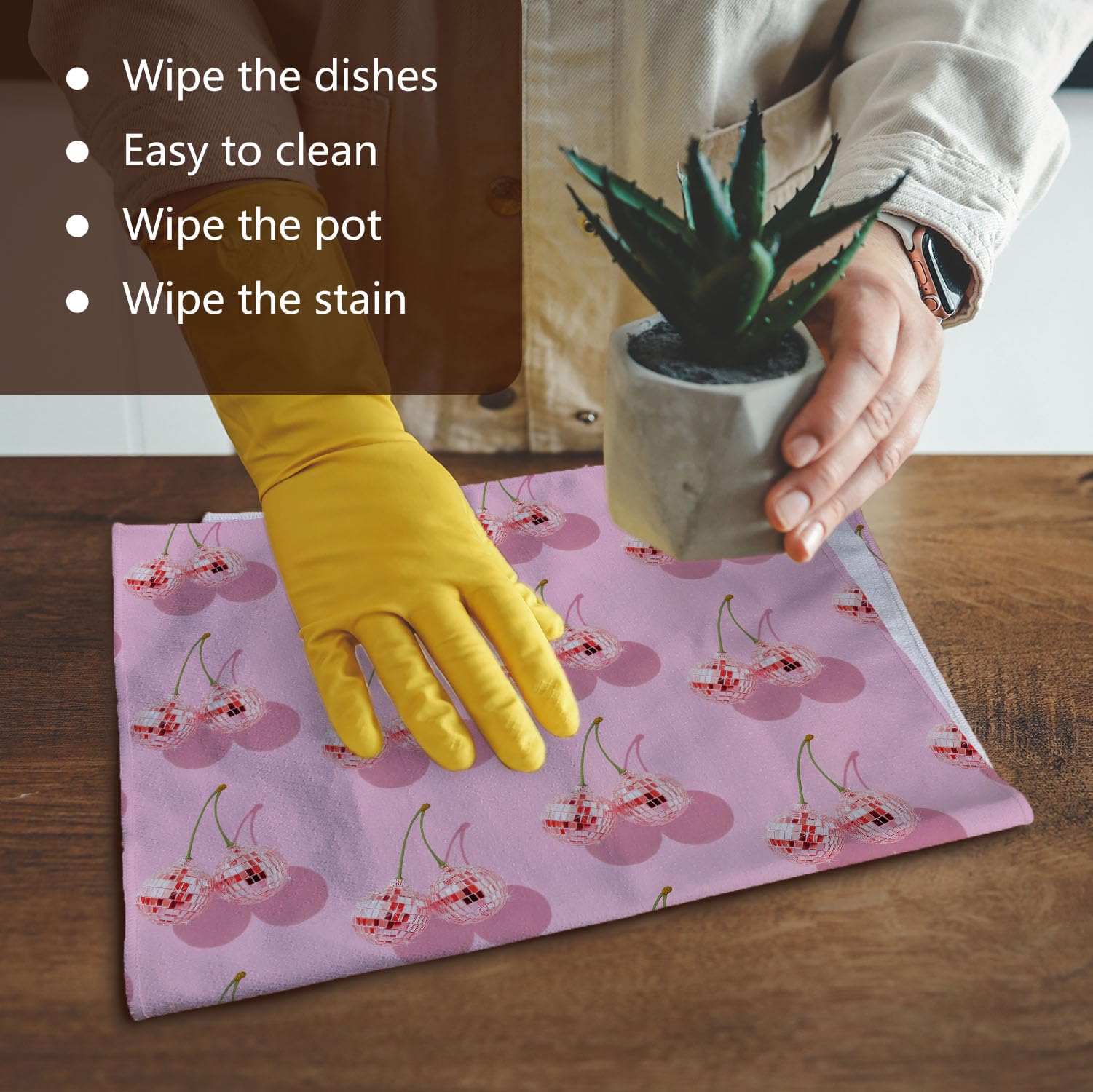 Retro Bathroom Kitchen Decor, Preppy Hand Dish Tea Towels 16×24 Inch