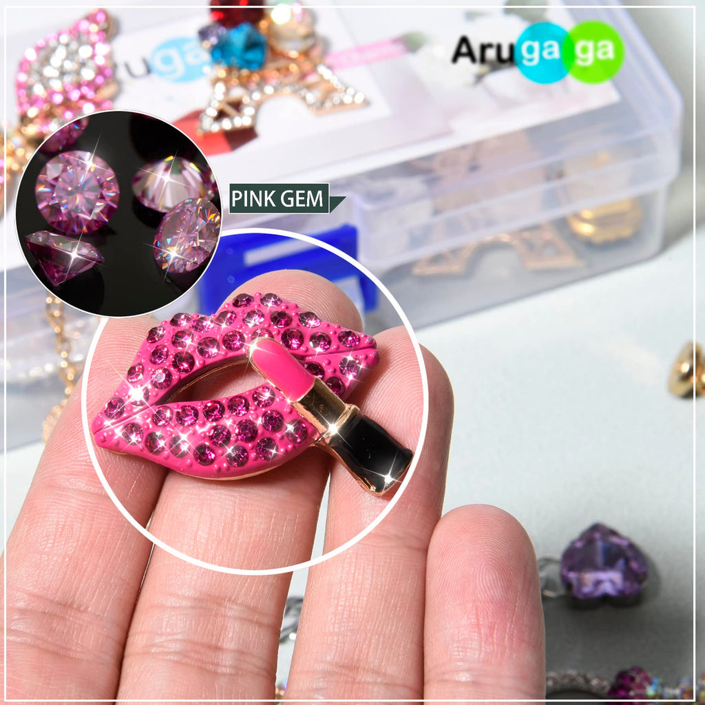 Girls 30 PCS Bling Shoe Charms, Luxury Rhinestone Jewelry Shoe Decoration and Chain for Clog Sandals Accessories