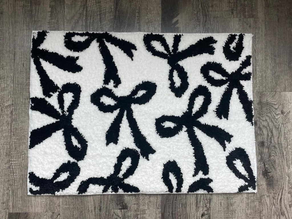Coquette Bow Rug - Bow Shaped bathmat - Handmade & Premium- 30in (75cm) - Bathroom - Designer Rugs - Aesthetic Room Decor
