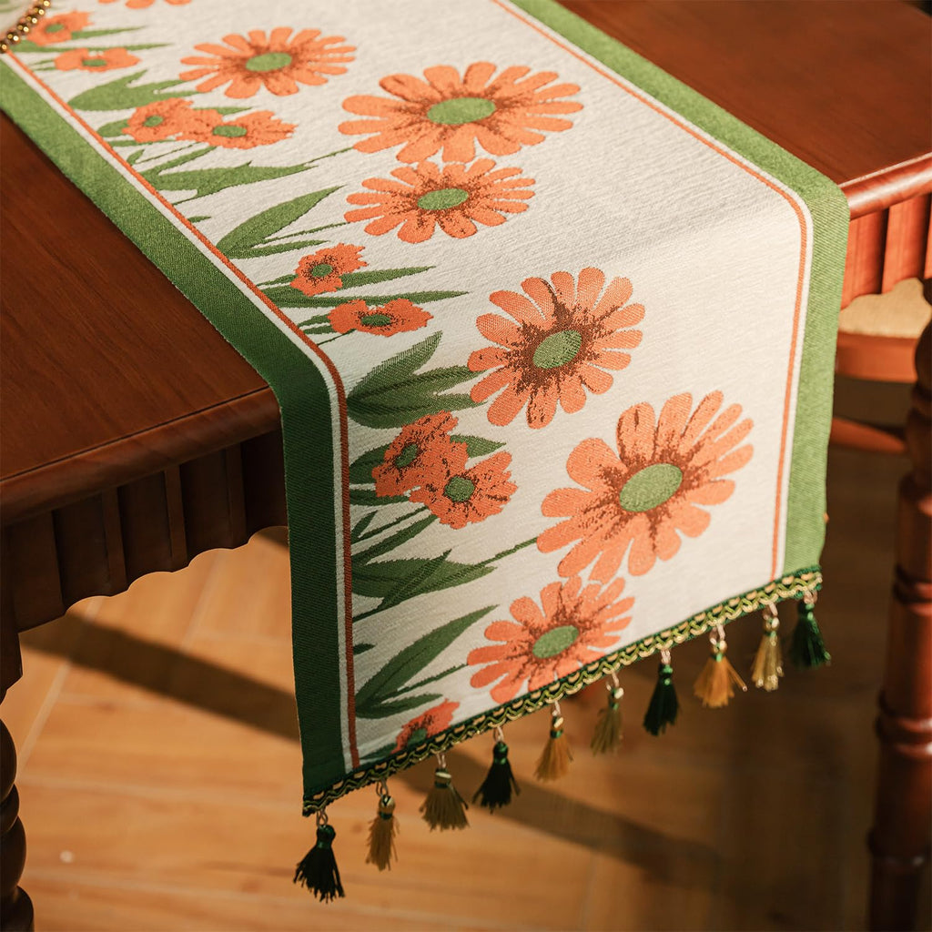 Retro-Luxury Tassels Table Runner Series for Kitchen Dining Table
