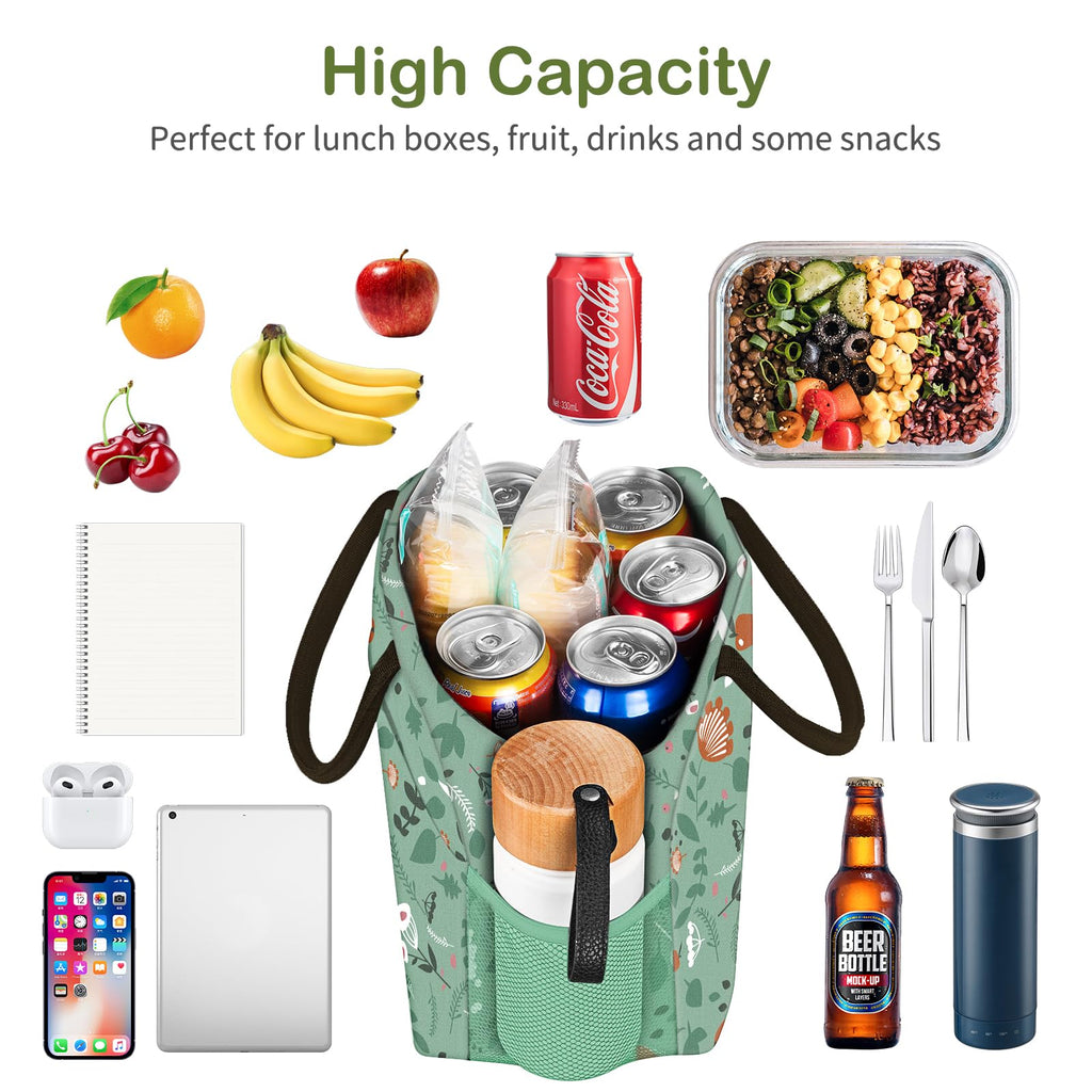 Reusable Insulated Lunch Tote Bag,Leakproof Food Handbags Case High Capacity