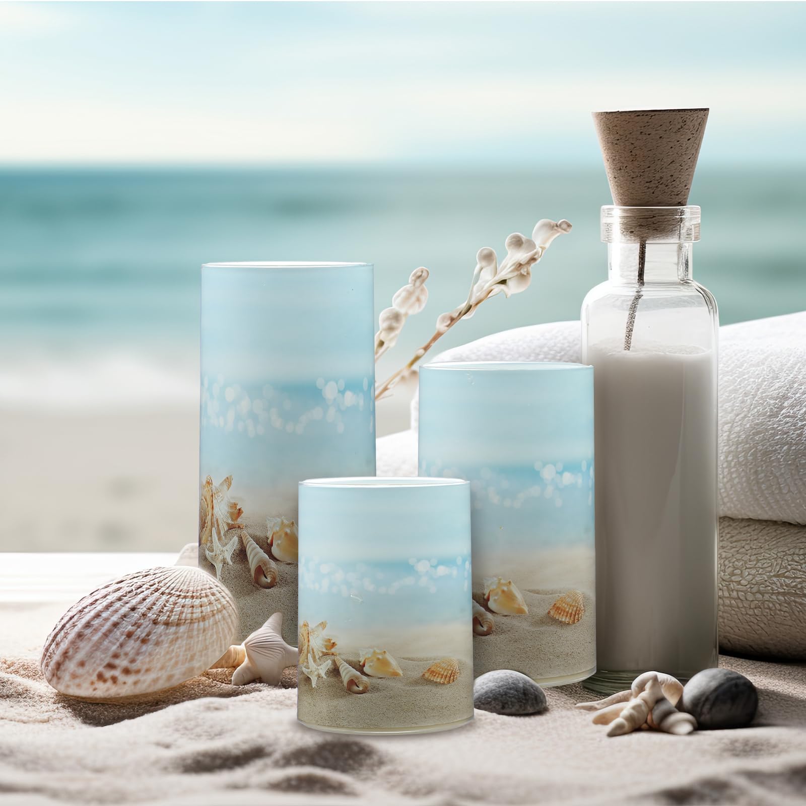 Coquette Flameless Candles LED Battery Pillar Candles Set Battery Operated with Remote