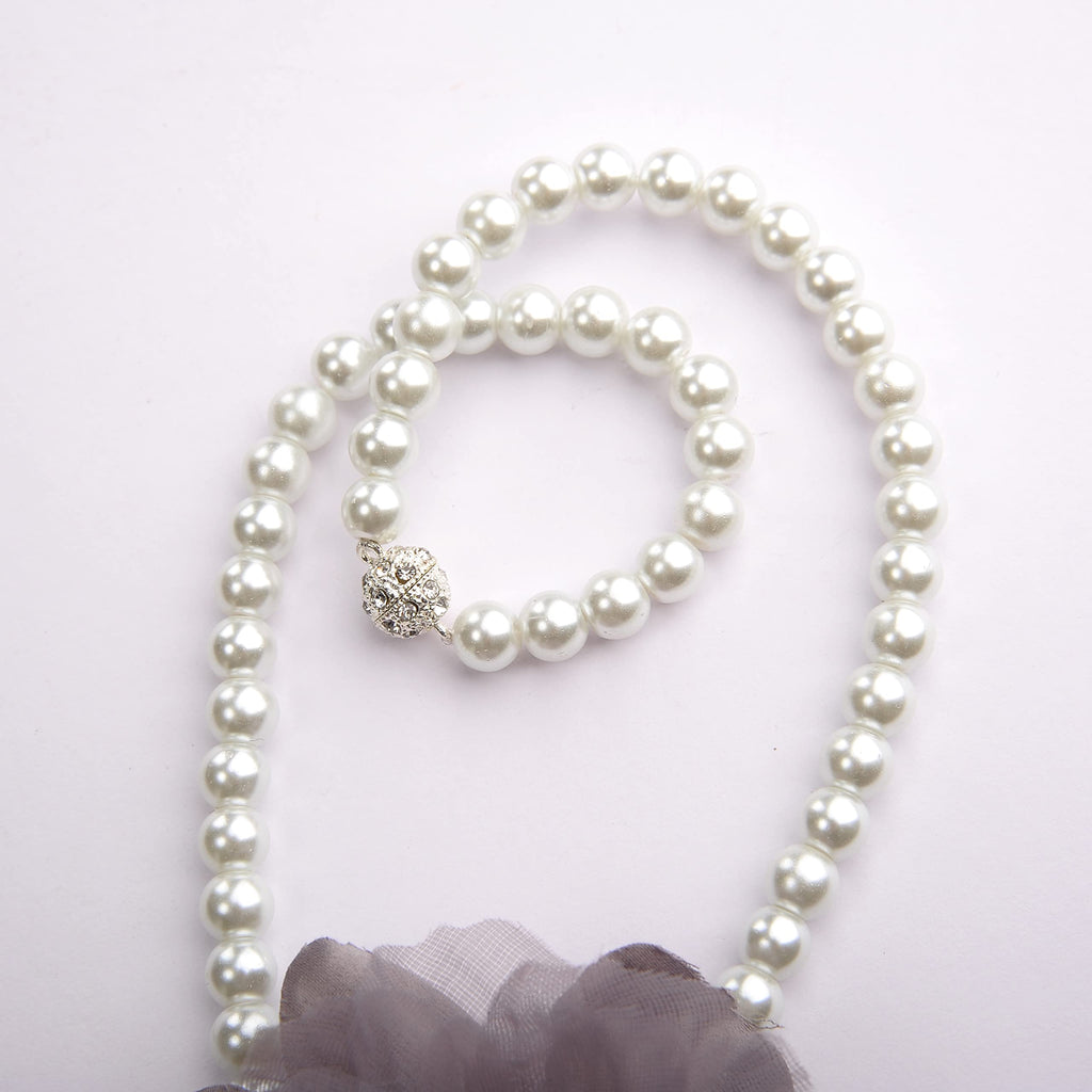 Elegant Pearl Magnetic Curtain Tieback with Handmade Flower Decorative Drapery Holdbacks Rope Holder