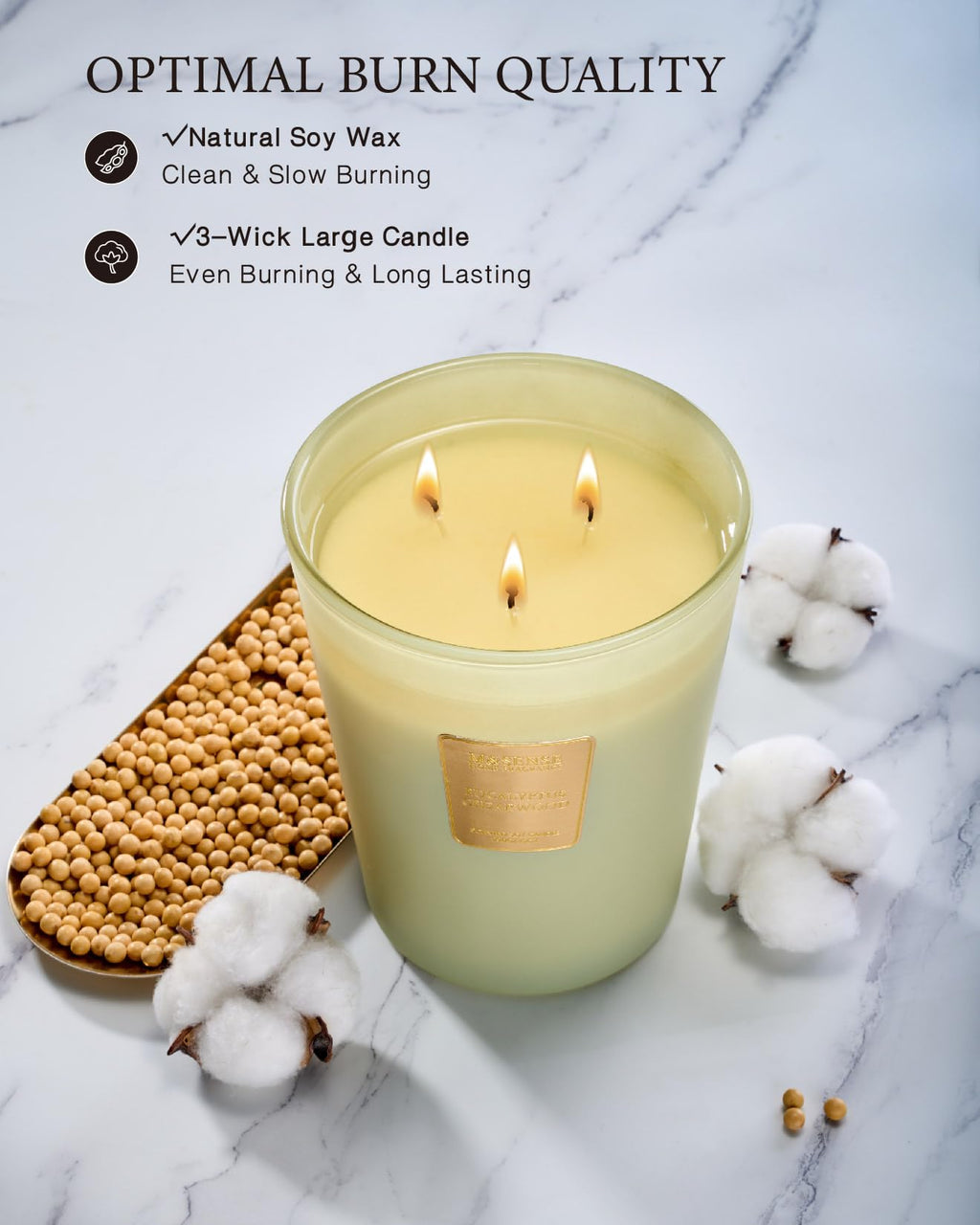 Large Soy Scented Candles, Non Toxic Natural Spring Candles 35oz 150 Hours Long Lasting Slow Burning