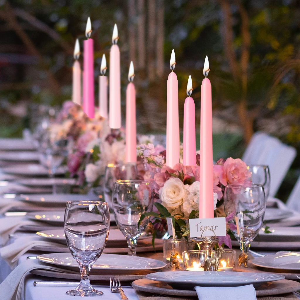 Smokeless Dripless Long Candlesticks, Unscented Tapered 10-Inch