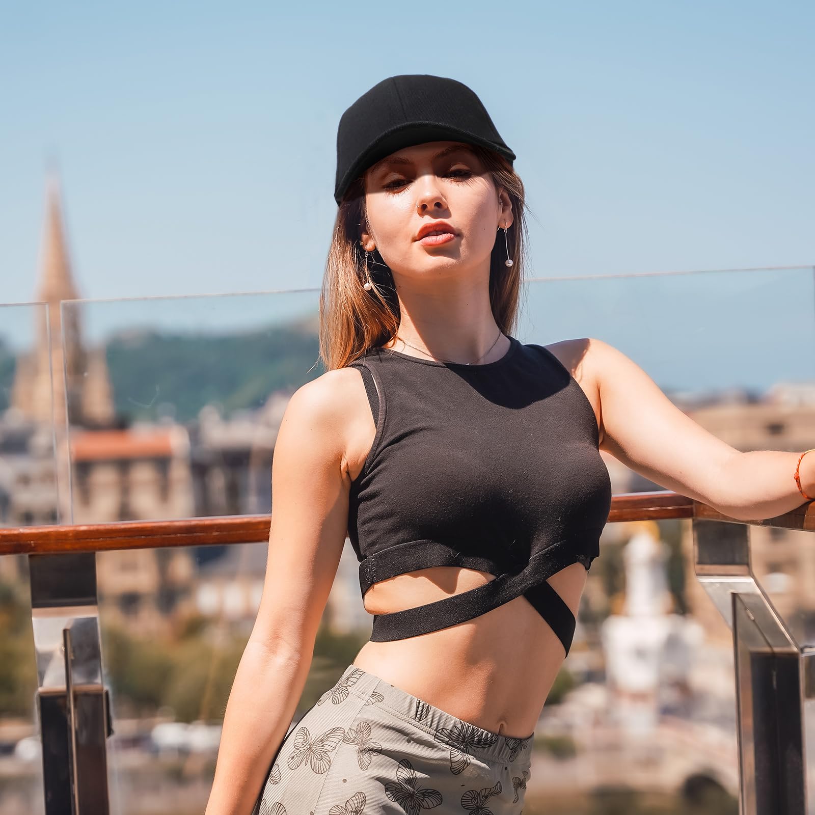 Coquette Bow-tie Summer Hat Ponytail Sun Hat Trucker Caps for Outdoor Sports Travel