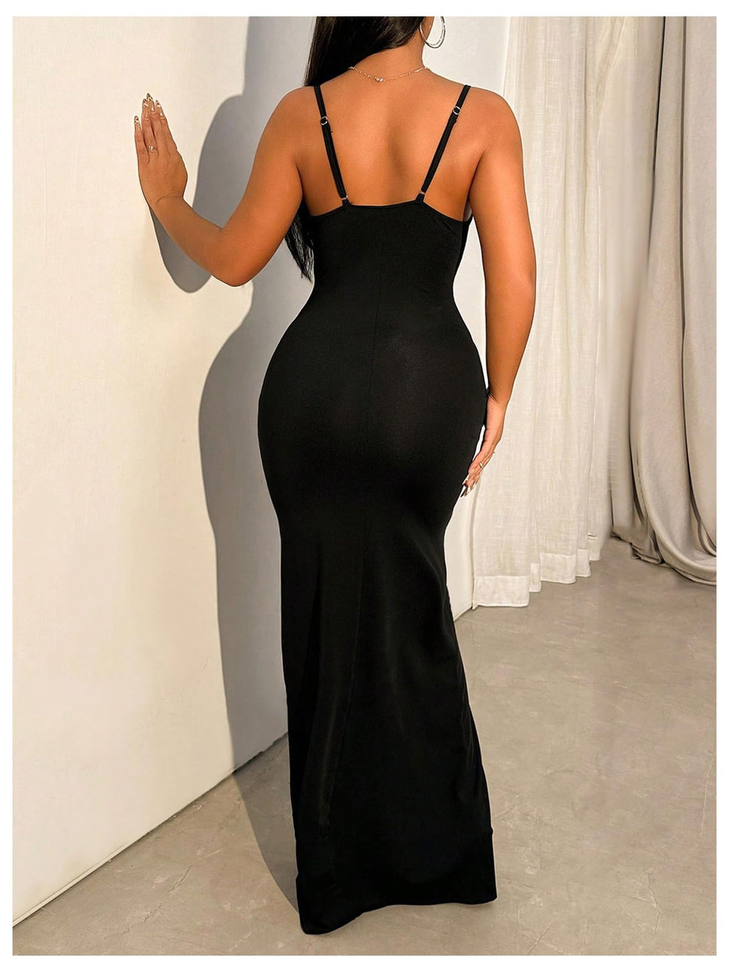 Women's Bowknot Maxi Dress Scoop Neck Backless Spaghetti Strap Dresses