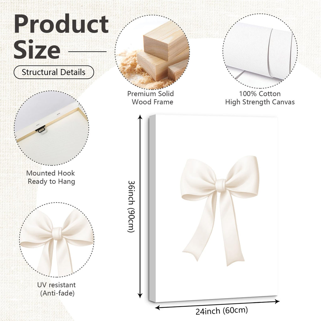 Wall Art Beige Bow Poster Prints