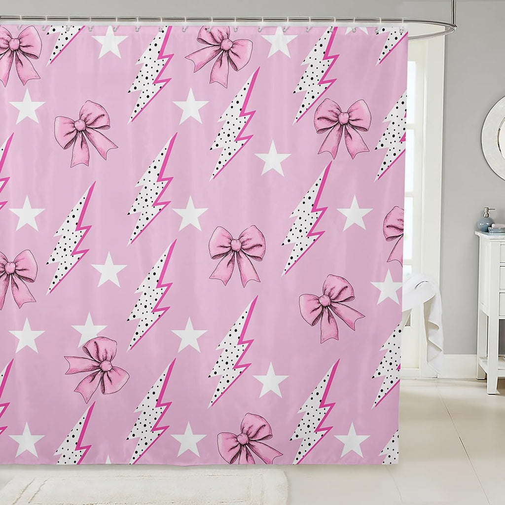 Cute Bathroom Curtains -  Waterproof Curtains, 12 Hooks Suits