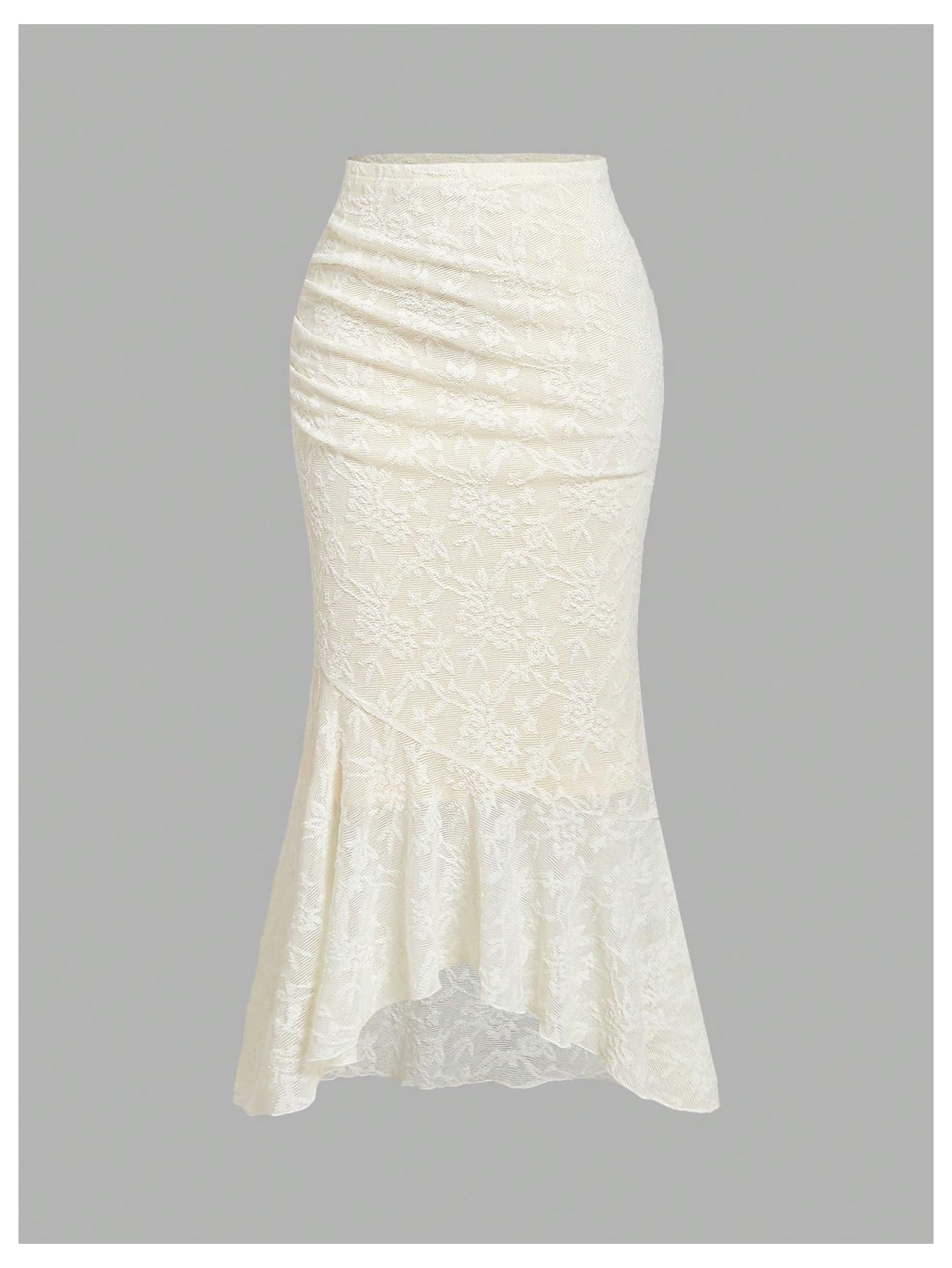 Women's Coquette Floral Lace Skirt Set 2 Piece Sleeveless Top and Bodycon Fishtail Skirt