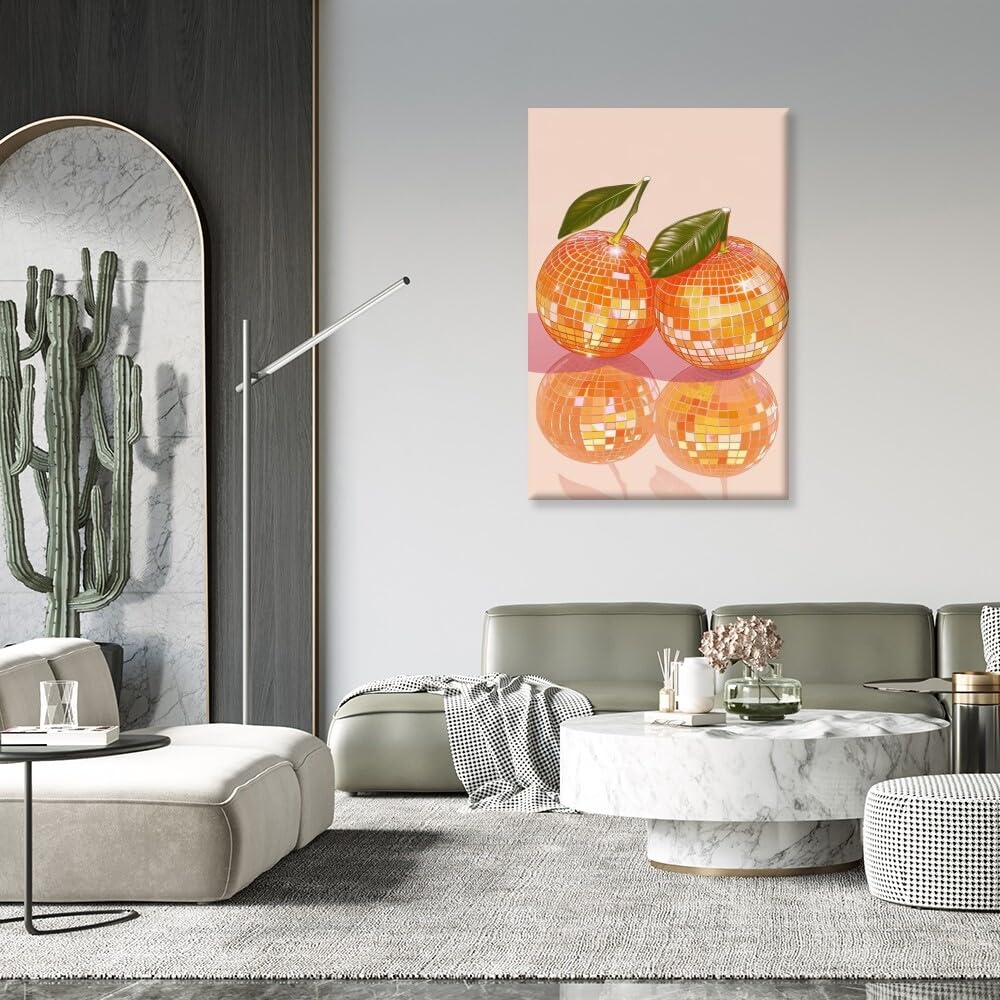 Disco Ball Fruits Canvas Print â€?Trendy Glam Wall Art