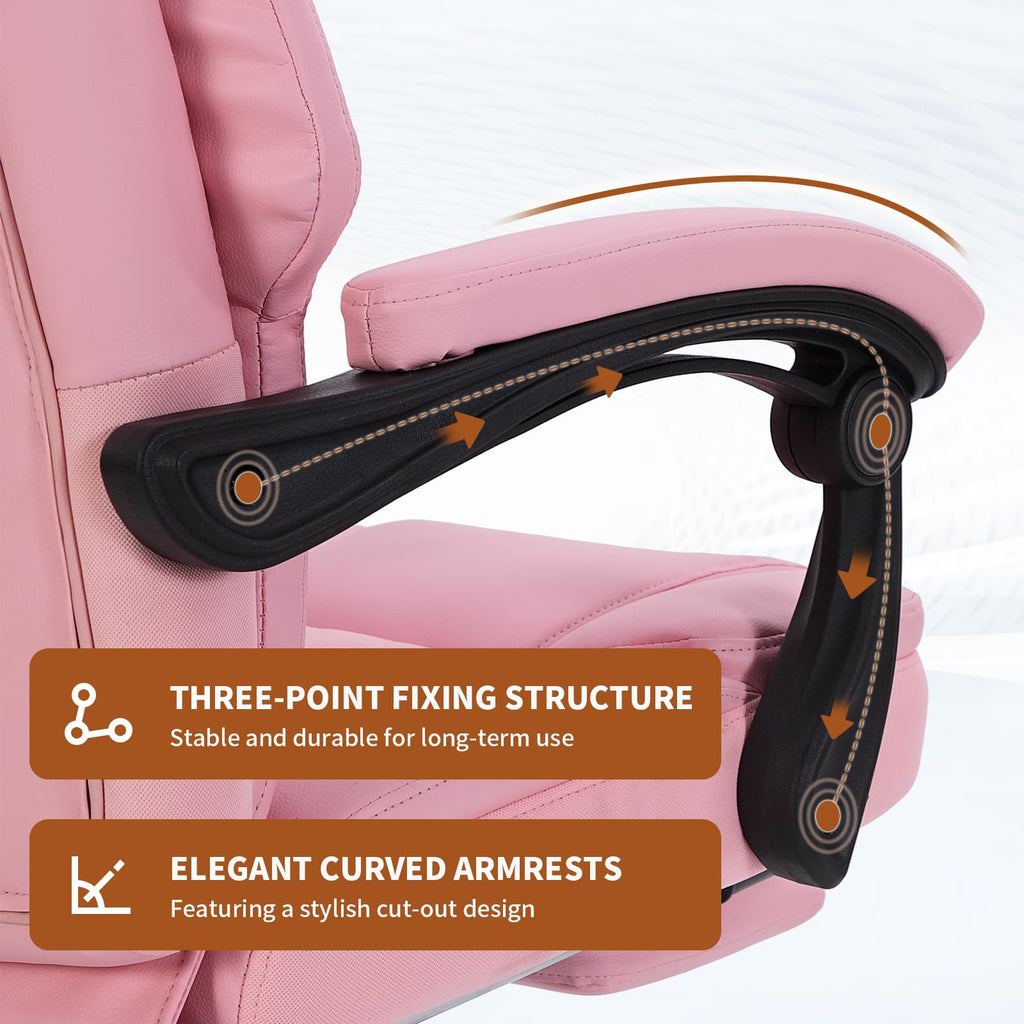 Massage Office Chair with Heat 6 Vibration Points, High Back & Heat, Executive Desk Chair, Big and Tall Office Chair 400lbs, Comfortable Ergonomic Reclining Managerial Chair