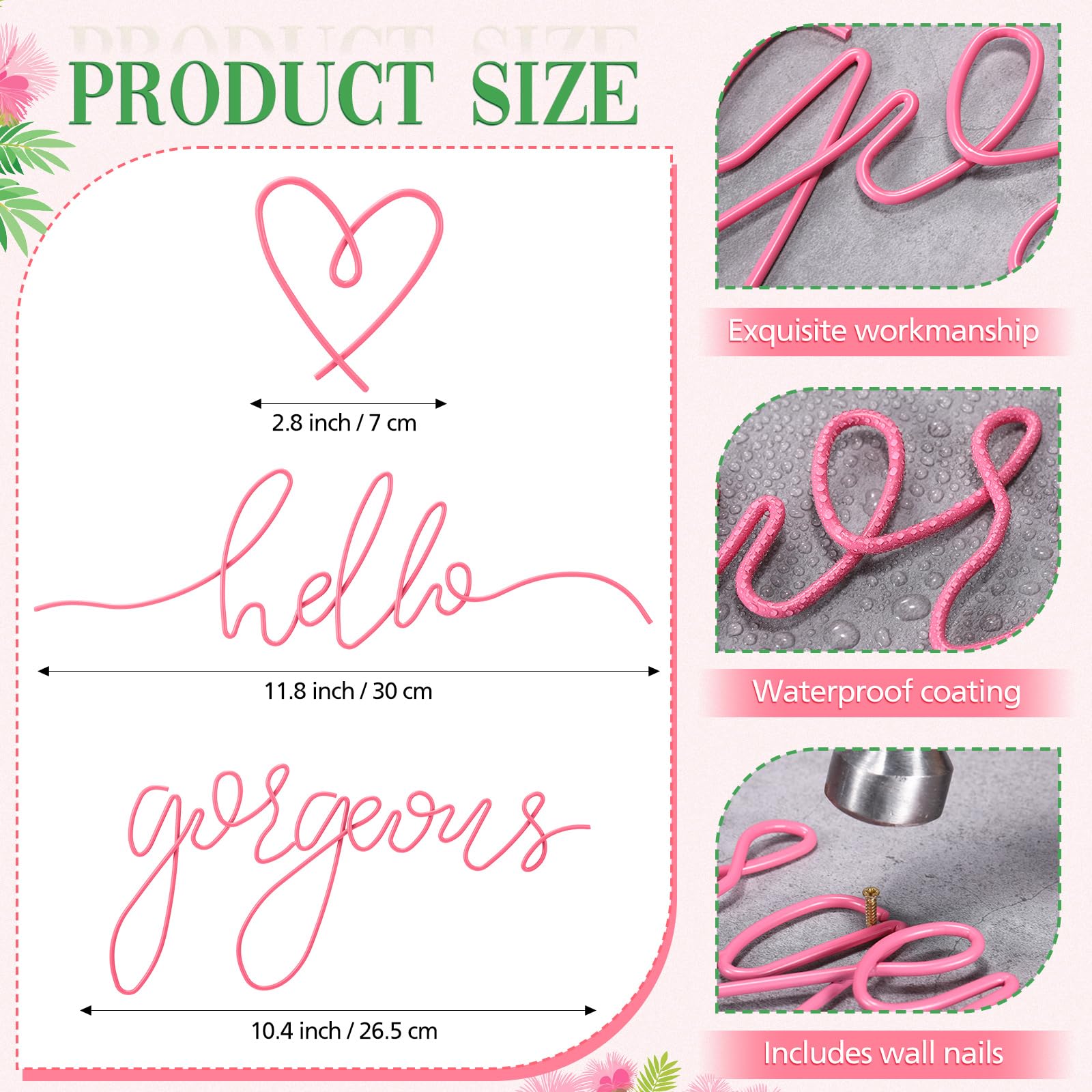 Hello Gorgeous Metal Wall Art Decor