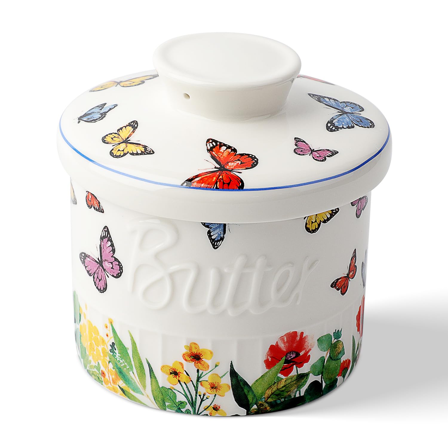 Toptier Ceramic French Butter Keeper with Water Line â€?Countertop Crock for Soft, Spreadable Butter