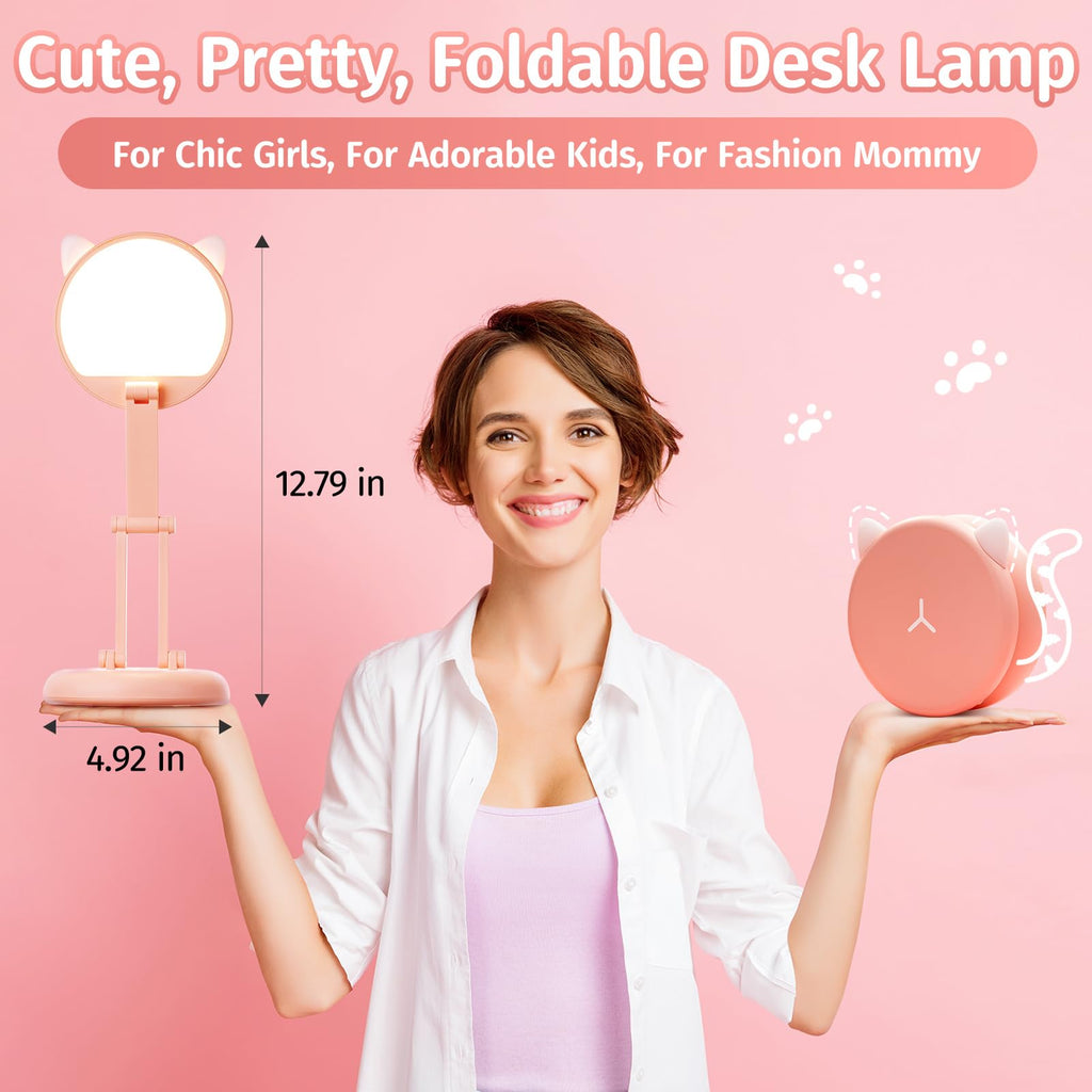 Folding and Portable Desk Lamp, Rechargeable with 9 Brightness Levels