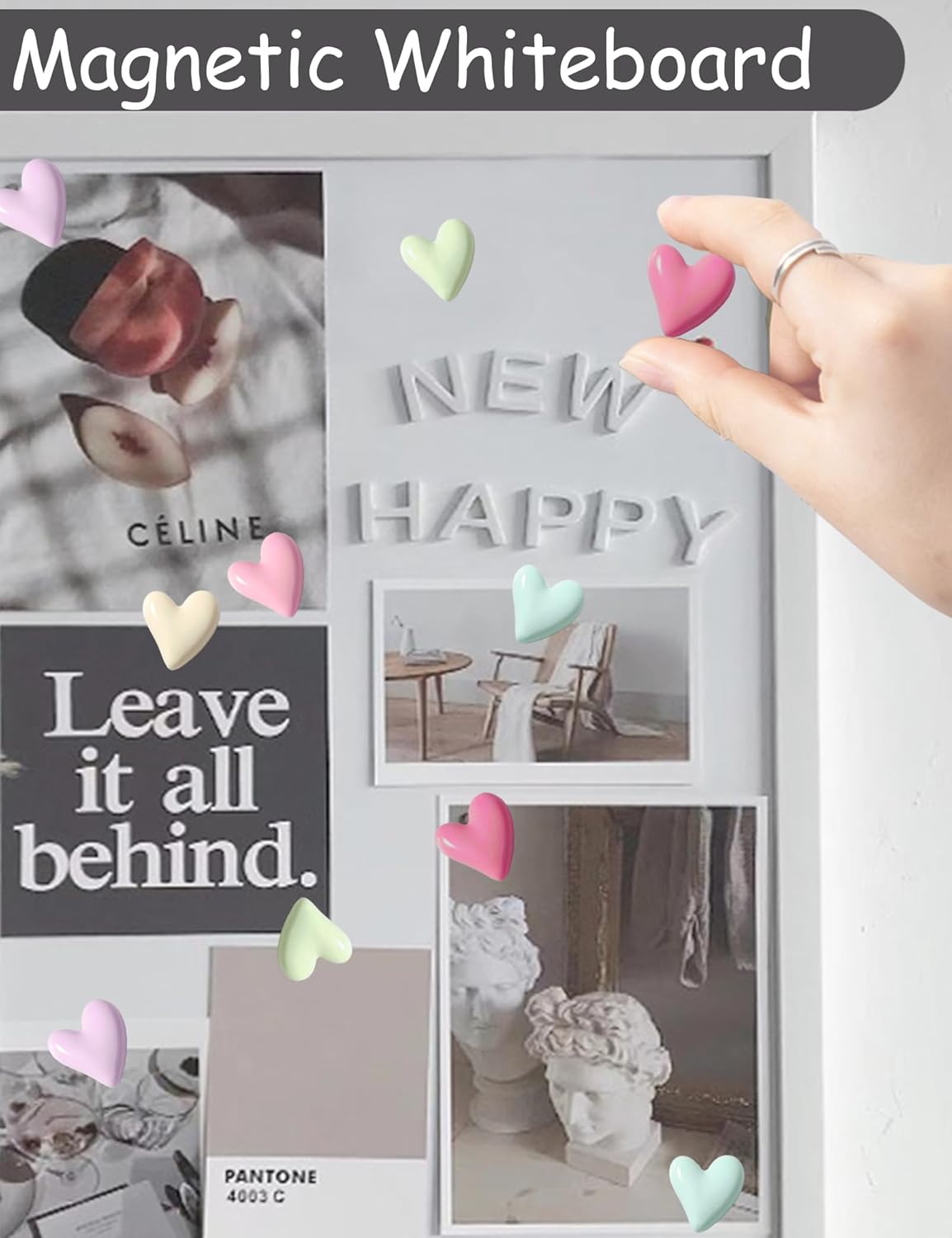 New 24PCS Fridge Magnets Cute Love Heart Refrigerator Magnets, Decorative Magnets