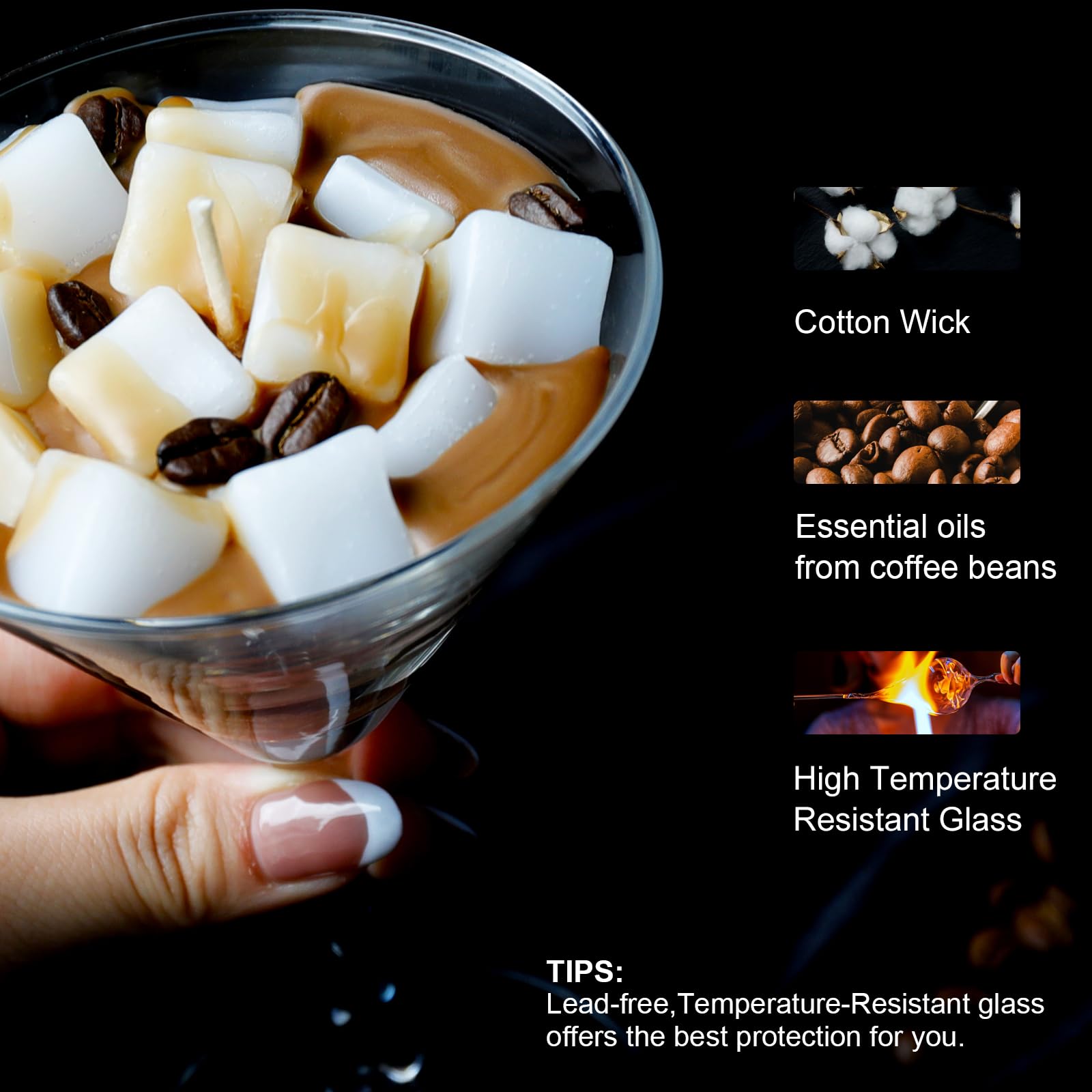 Chocolate Espresso Martini Candle â€?Scented Soy Wax Candle with Coffee & Cocoa Aromas, Long-Lasting 40H Burn Time