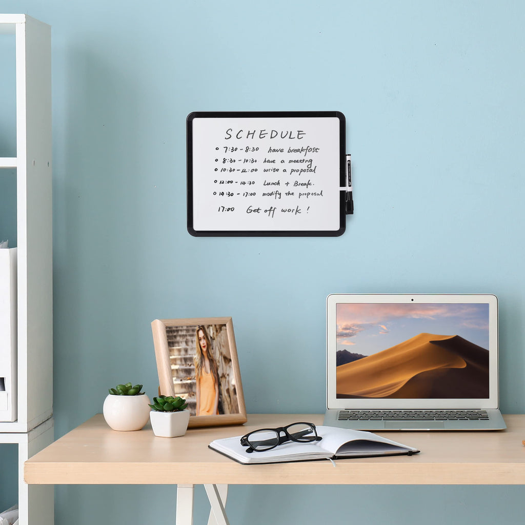 Dry Erase Board, 14â€?x 11â€?with a Black Dry Erase Marker Color Frame, Small White Board Dry Erase Whiteboard