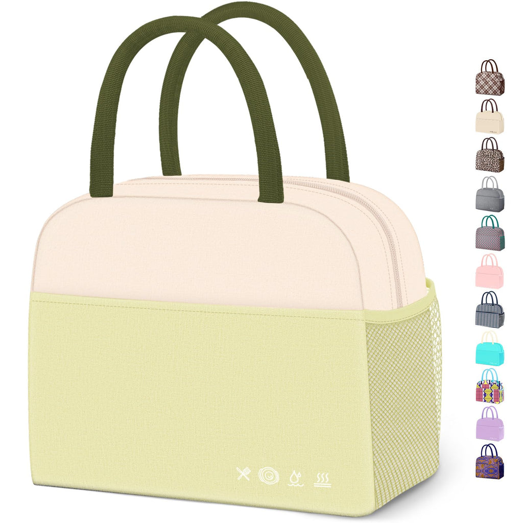 Reusable Insulated Lunch Tote Bag,Leakproof Food Handbags Case High Capacity