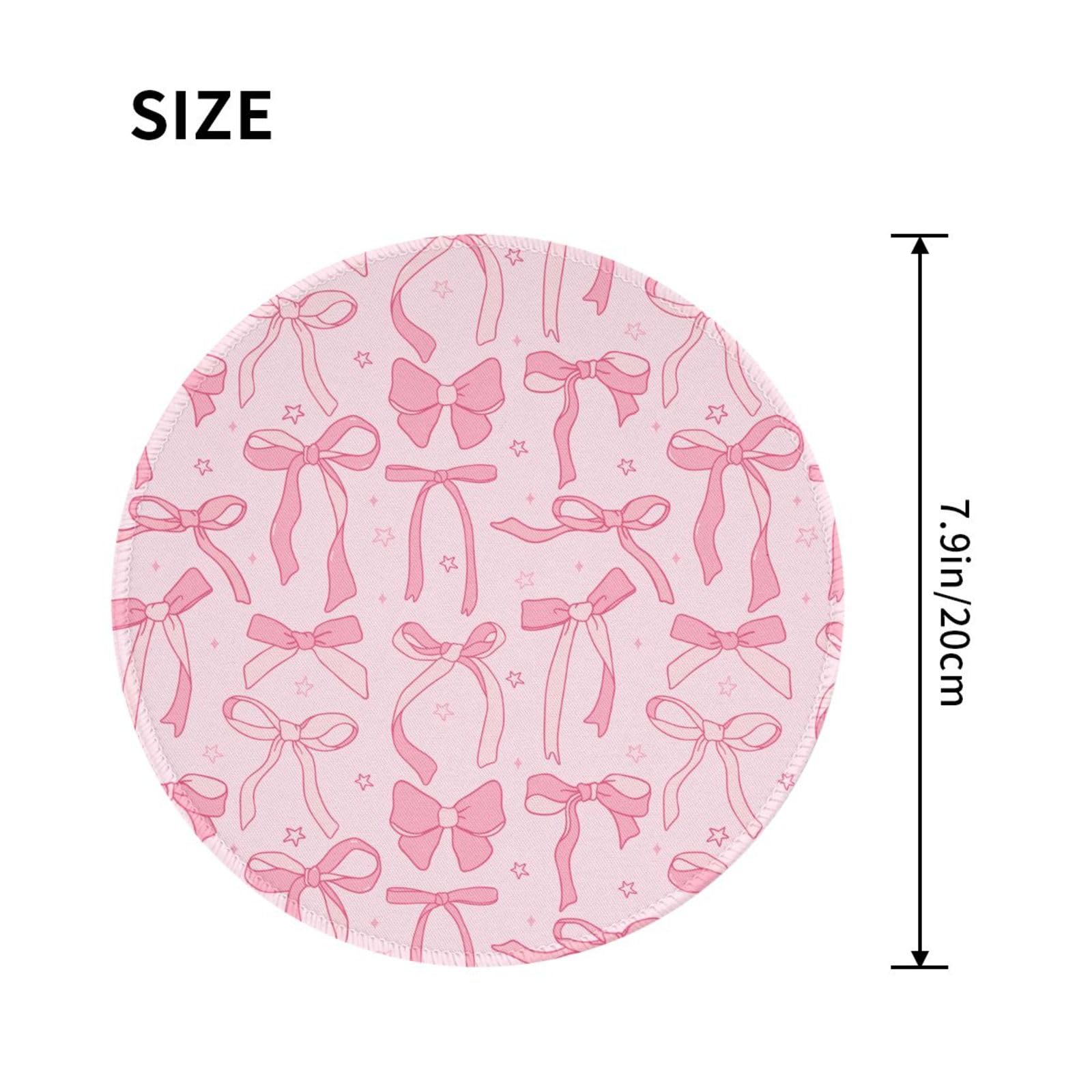 Round Mouse Pad Desk Top - Stitched Edges 8 X 8 Inch