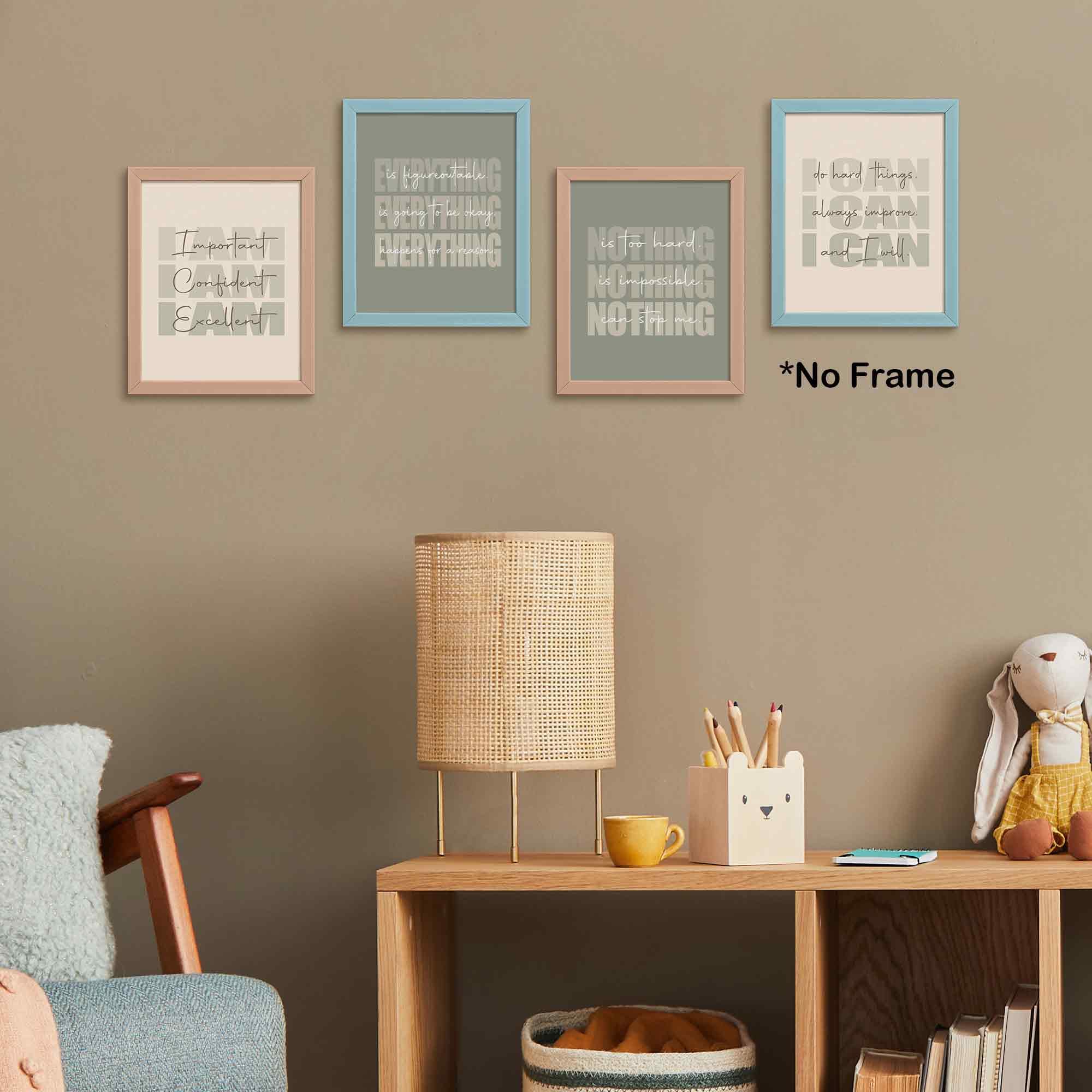 Set of 4 Inspirational Posters â€?Motivational Wall Art for Teen Girls & Women (8x10)