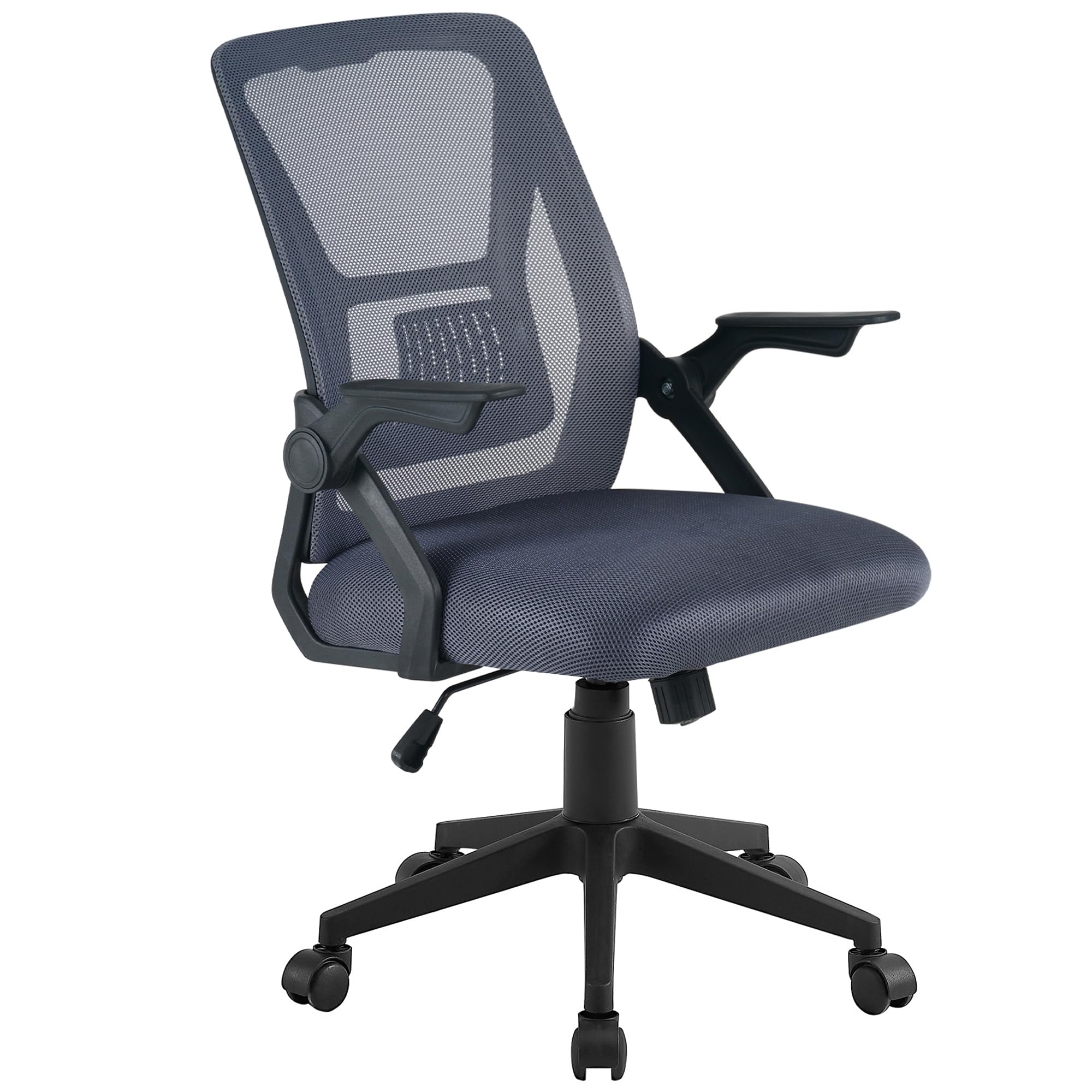 Mid-Back Swivel Ergonomic Office Chair with Adjustable Arms Mesh Lumbar Support