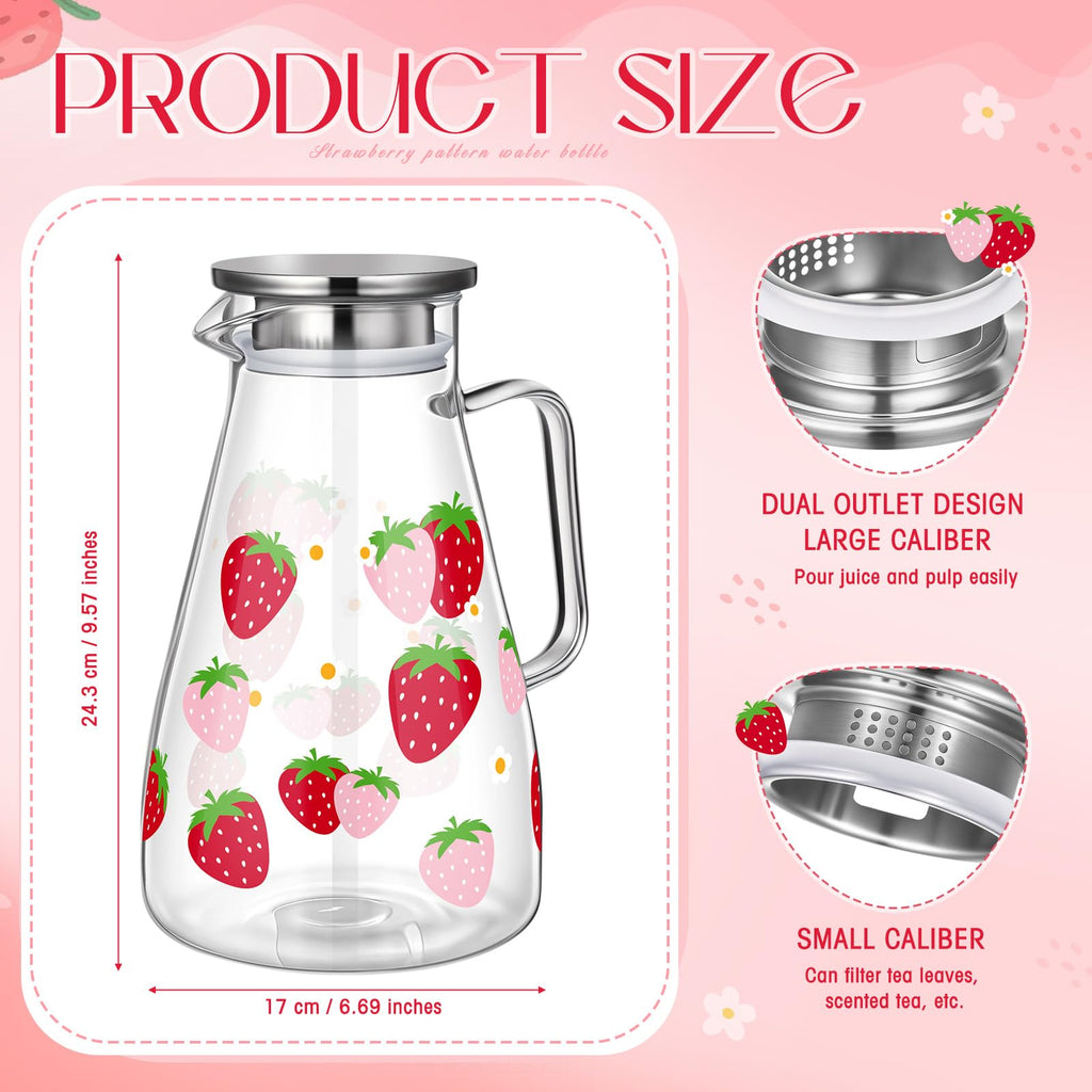 Glass Pitcher with Lid Water Pitcher with Handles Hot and Cold Resistant