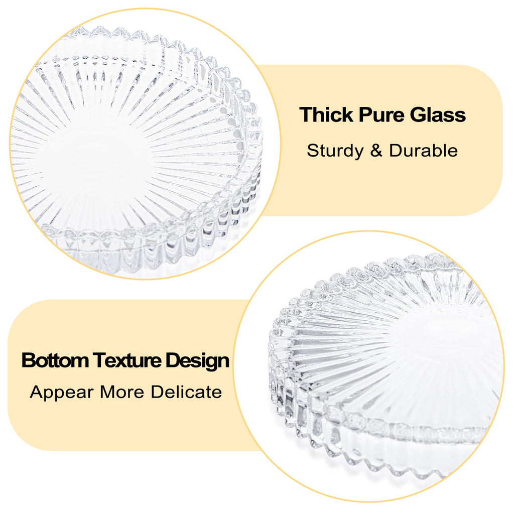 Modern Clear Coaster Set of 8- Glass Coasters for Drinks Crystal Coasters Round Cup Coasters