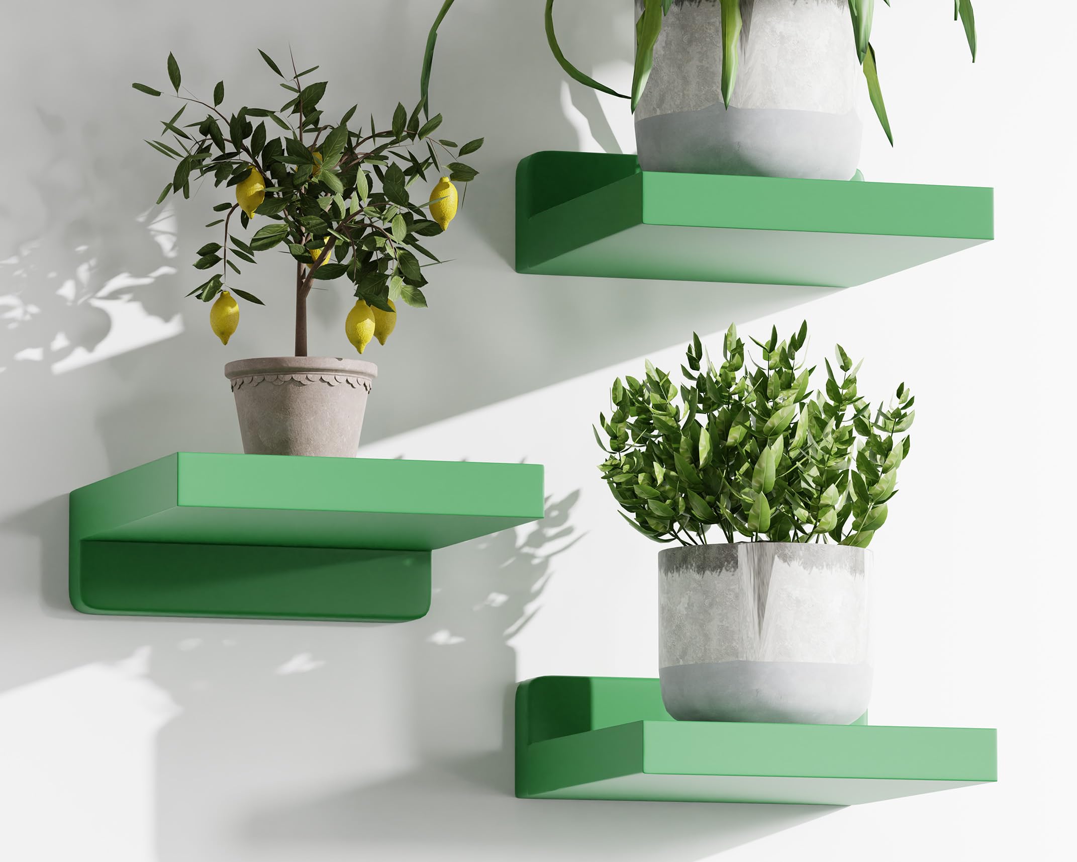 Small Floating Shelves Mini Shelves Hanging Display 5 Inch Wall Shelf for Bathroom Livingroom Bedroom,3 Pack, with 2 Types of Installation, Great for Room Decor