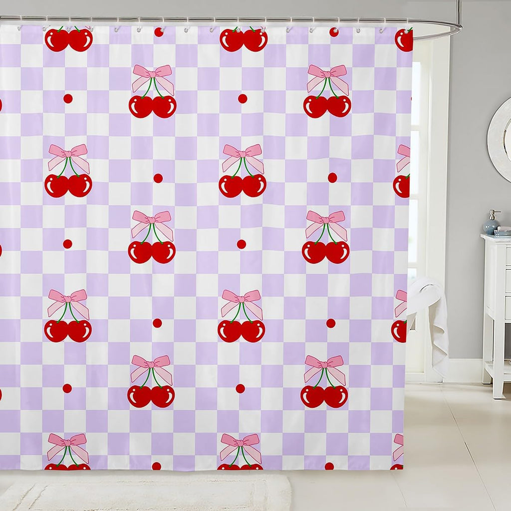 Cute Bathroom Curtains -  Waterproof Curtains, 12 Hooks Suits