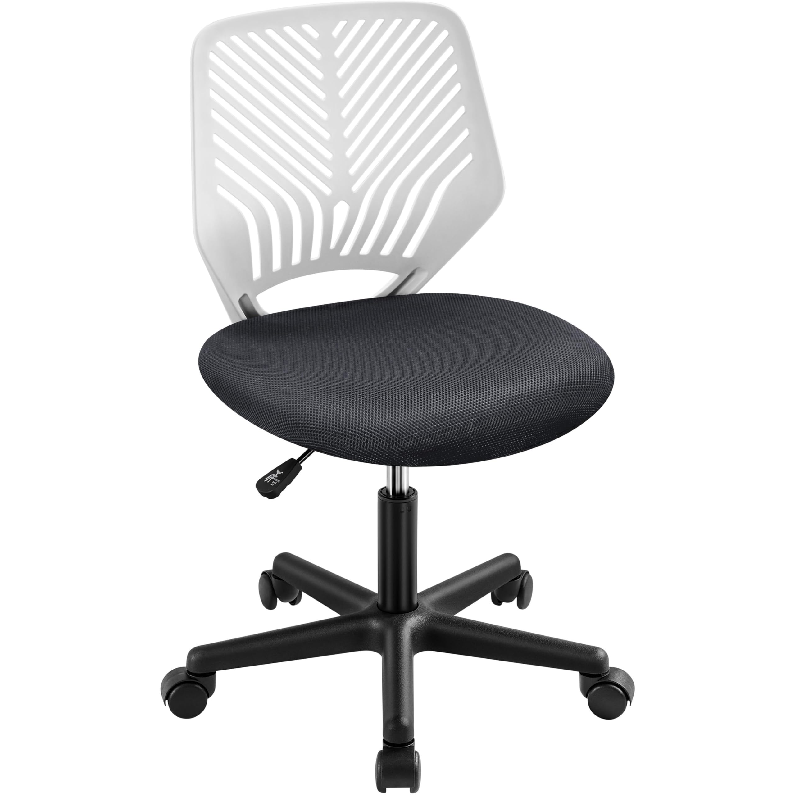 Cute Low-Back Armless Study w/Lumbar Support Adjustable Swivel Chair