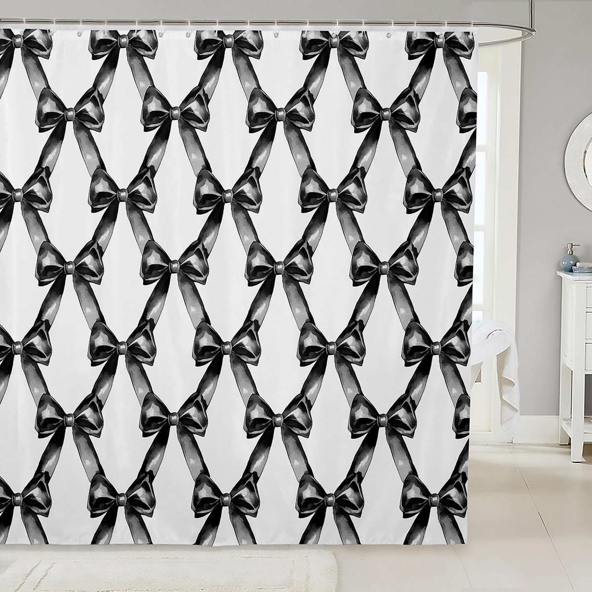 Kawaii Ribbon Bow 72" Wx72 L Shower Curtain