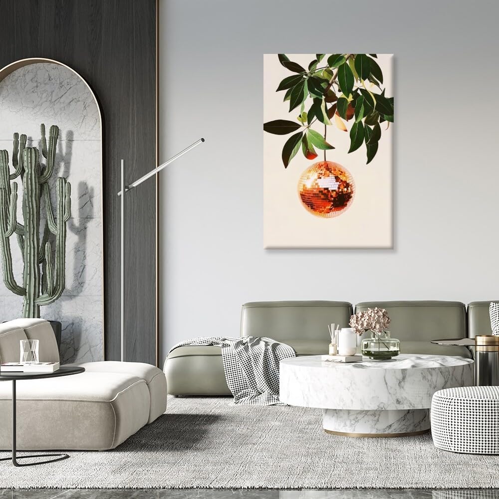 Disco Ball Fruits Canvas Print â€?Trendy Glam Wall Art