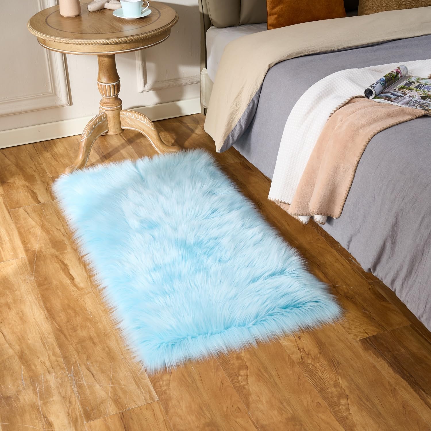 Ultra Soft Faux Fluffy/Fuzzy Shaggy Area Rug - Fur Chair Cover Seat Pad