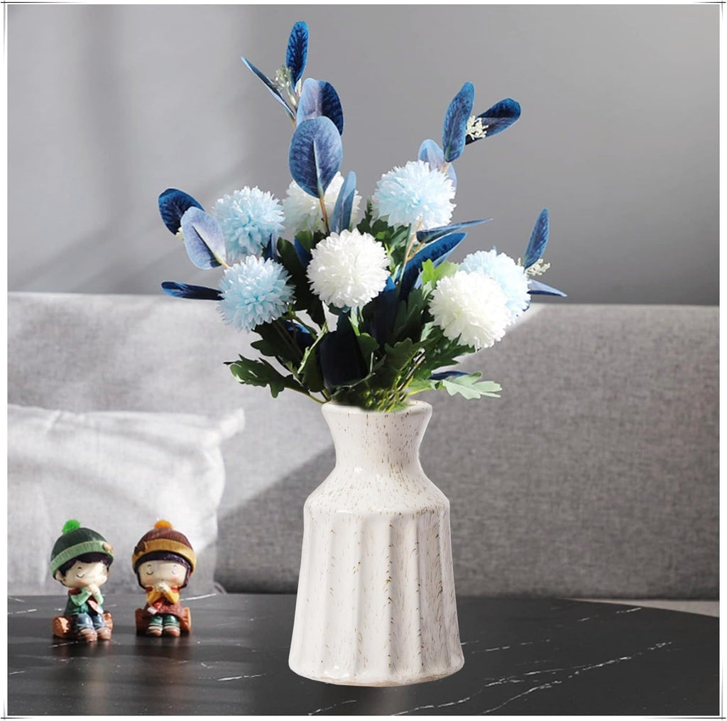 Ceramic Boho Vase, Farmhouse Home Decor Embossed Vases for Centerpieces