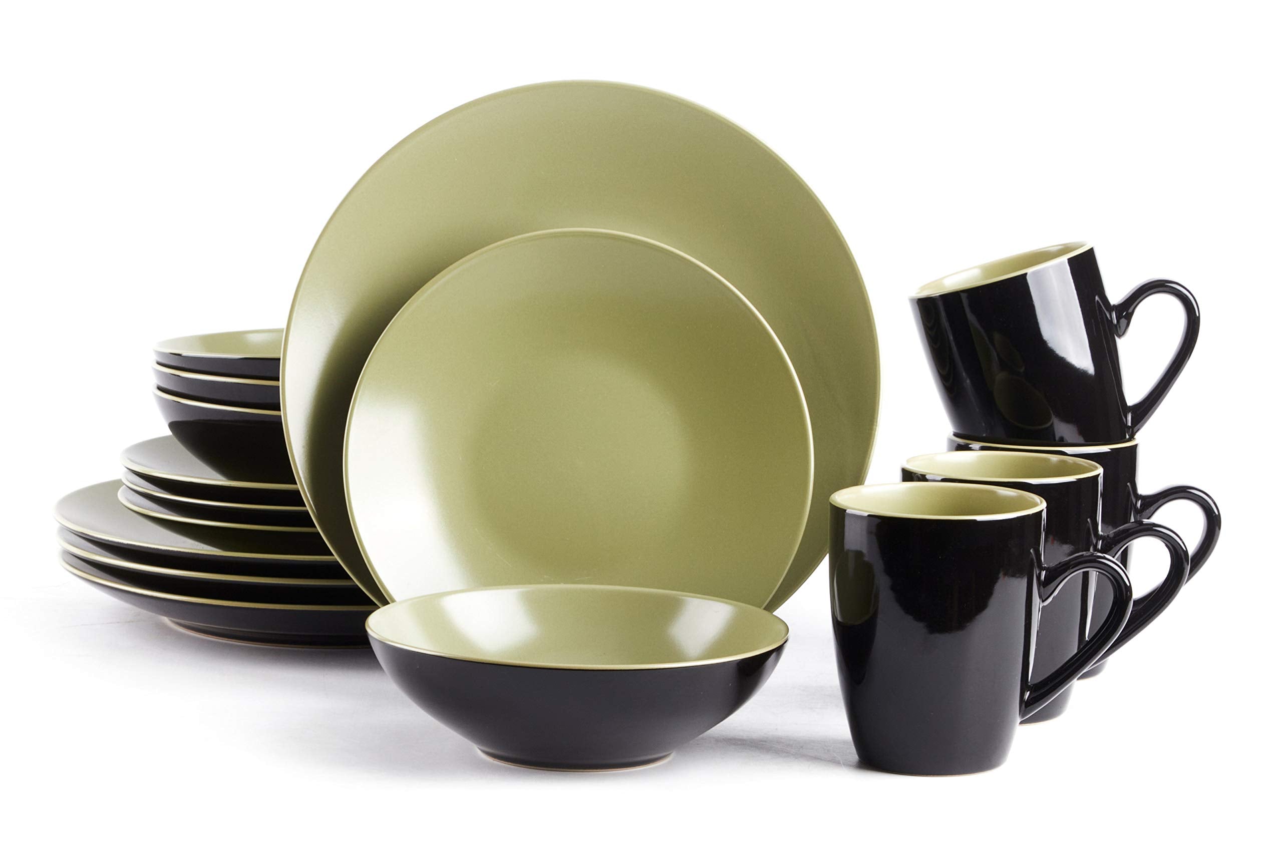 Stoneware Two-Tone Colors Life 12pc Dinner Set