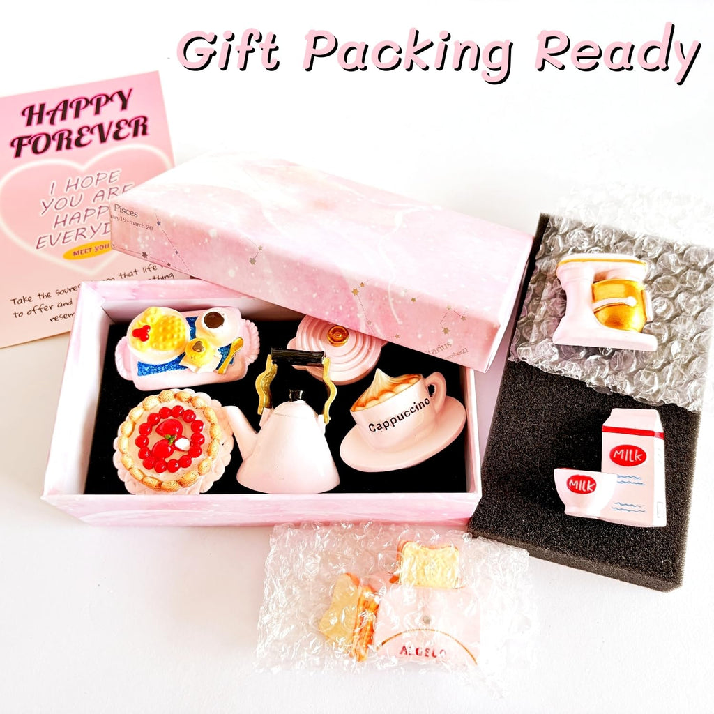 Cute Pink Aesthetics Kitchen Refrigerator Magnets â€?Strong Magnetic Hand-Painted Decor, Eco-Resin Magnets for Fridge