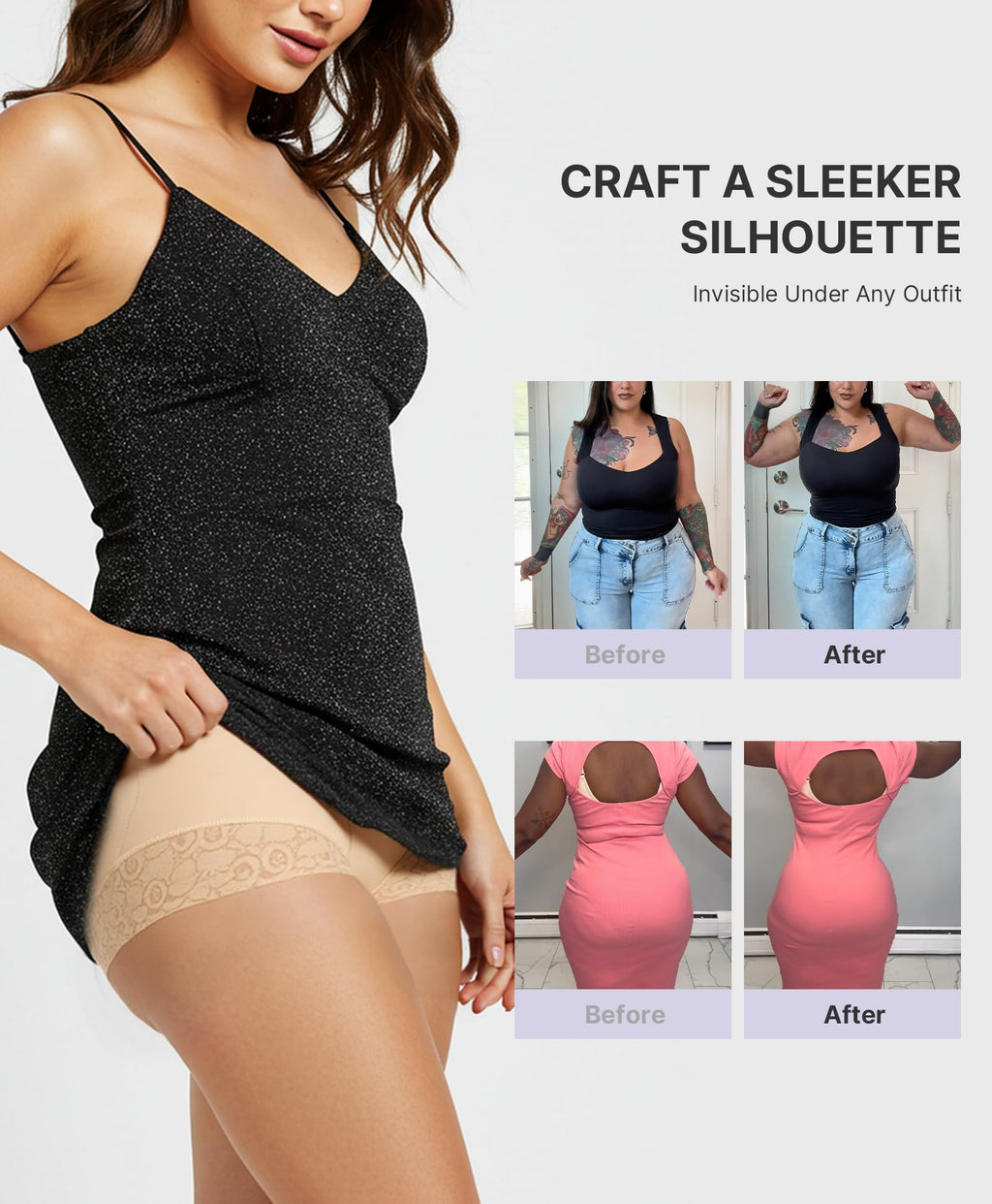 Shapewear for Women Tummy Control Short Faja Body Shaper Compression Panties Mid Waisted Briefs Lace Underwear