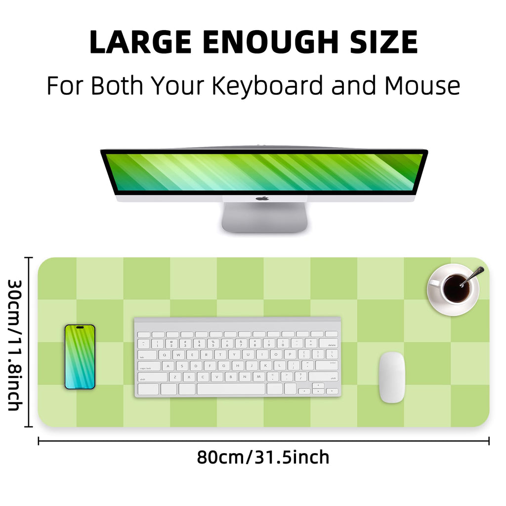 Large Non-Slip Desk Pad - Waterproof PU Leather Desk Protector, 31.5" x 12"