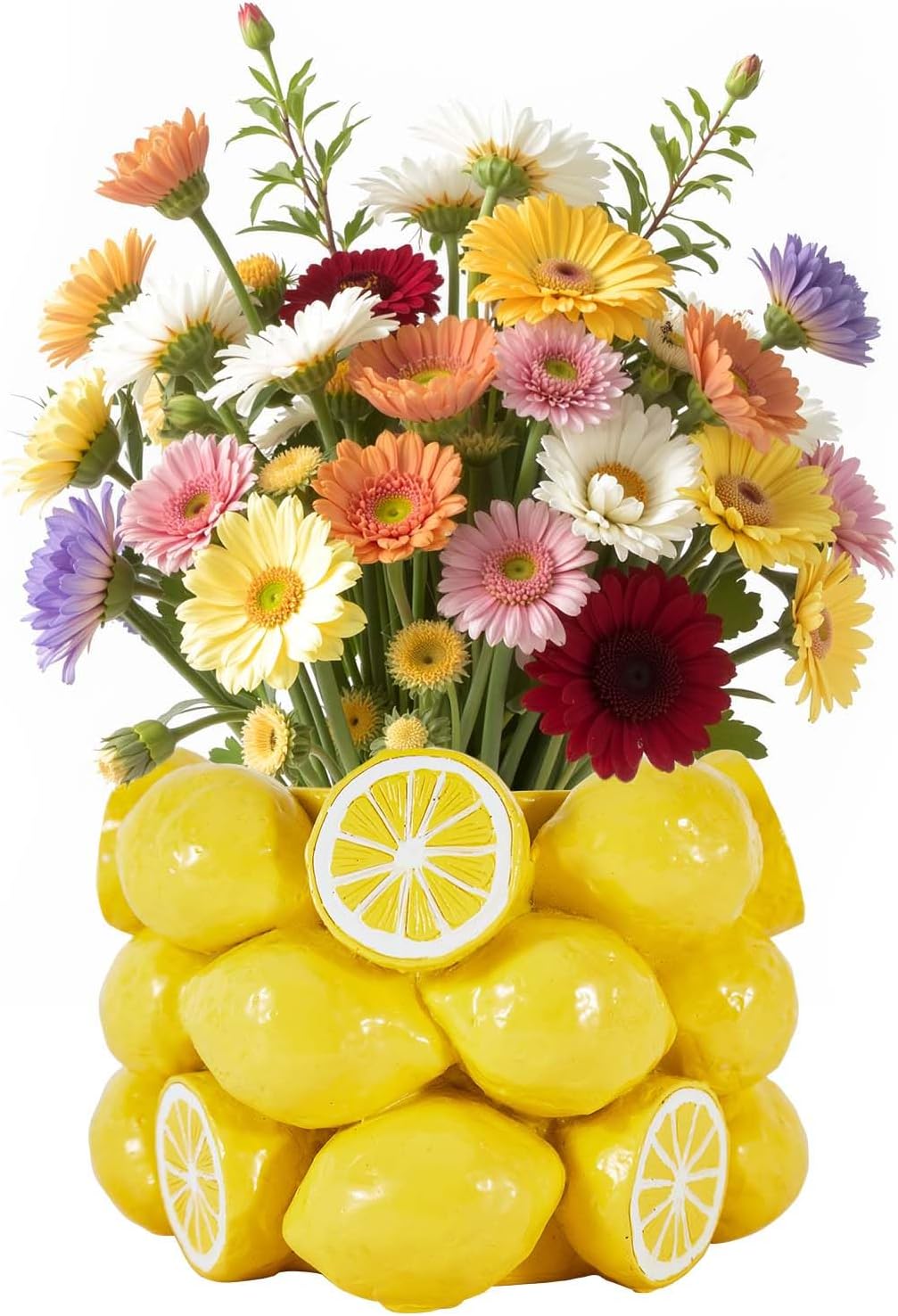Lemon Vase, Yellow 3D Lemons-Shaped Design Décor