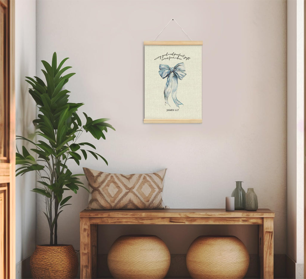 Trendy Bows Pink Coquette Scripture Wall Art Poster Hanger Frame, Christian Bible Verses Posters Wall Art Decor