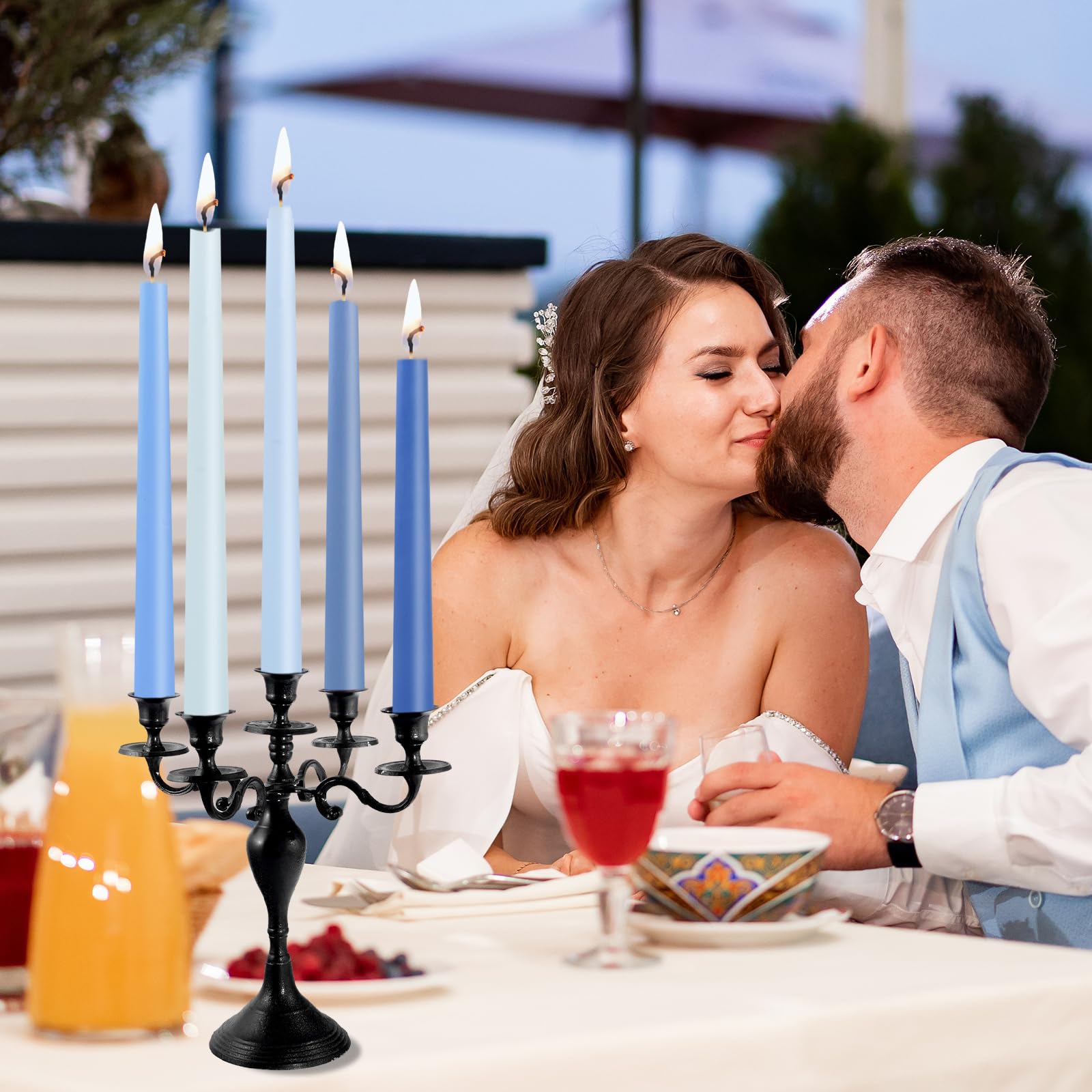 Smokeless Dripless Long Candlesticks, Unscented Tapered 10-Inch