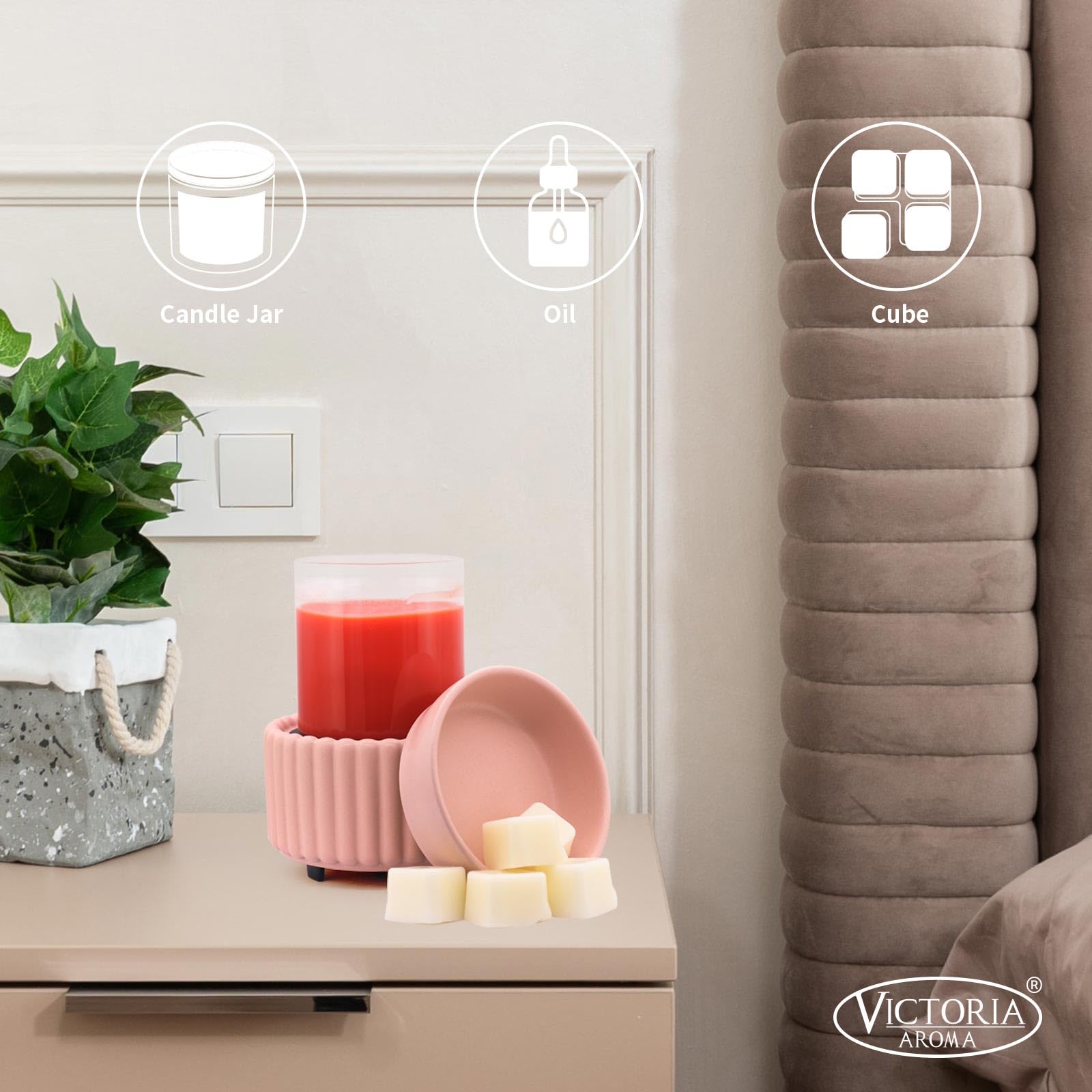 Ceramic Wax Melter 3-in-1 Candle Warmer for Scented Wax - Electric Fragrance Burner