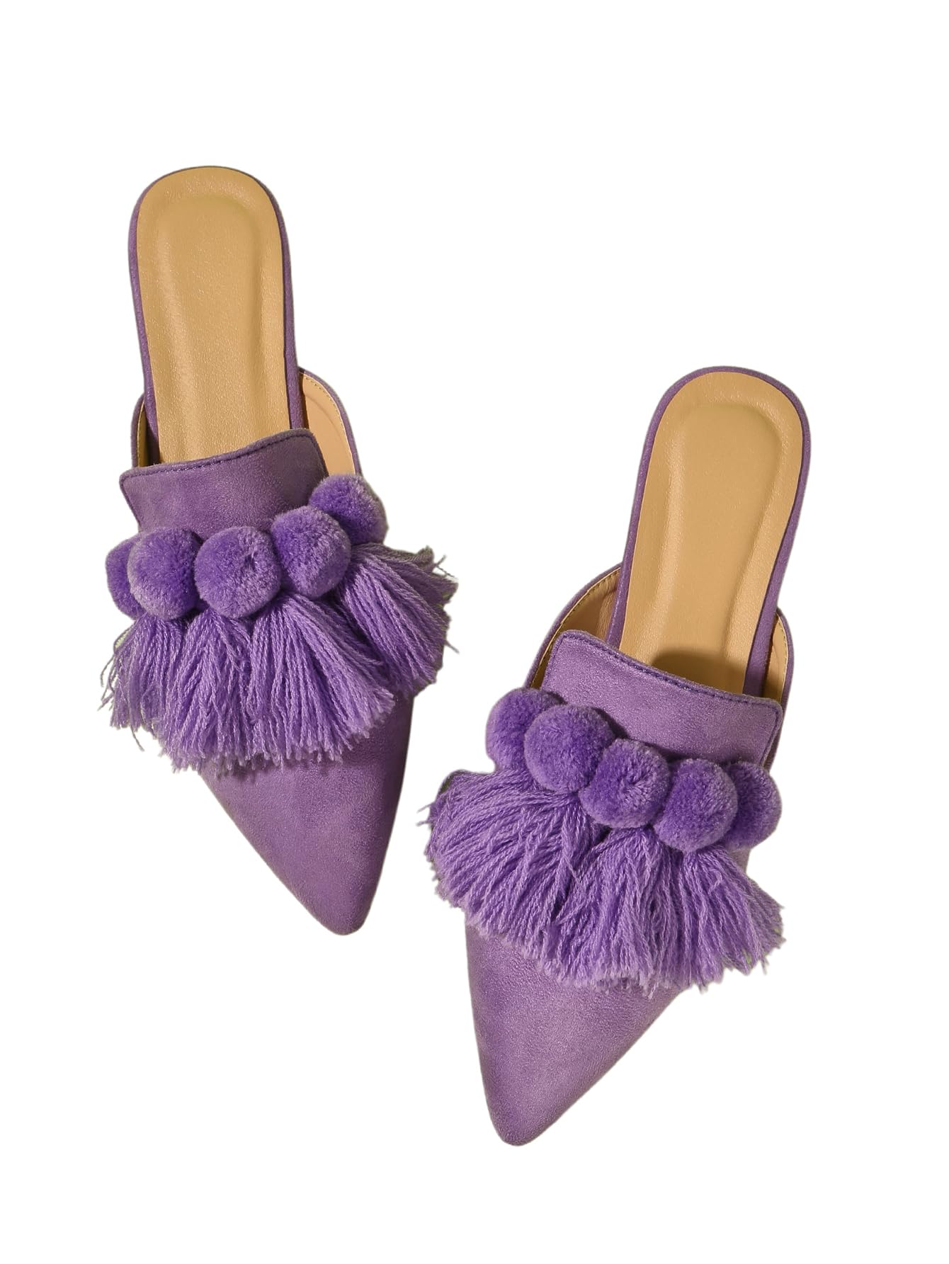 Women's Dress Shoes Slip On Flats Comfortable Pointed Toe Mules Dressy Casual Loafers Shoes