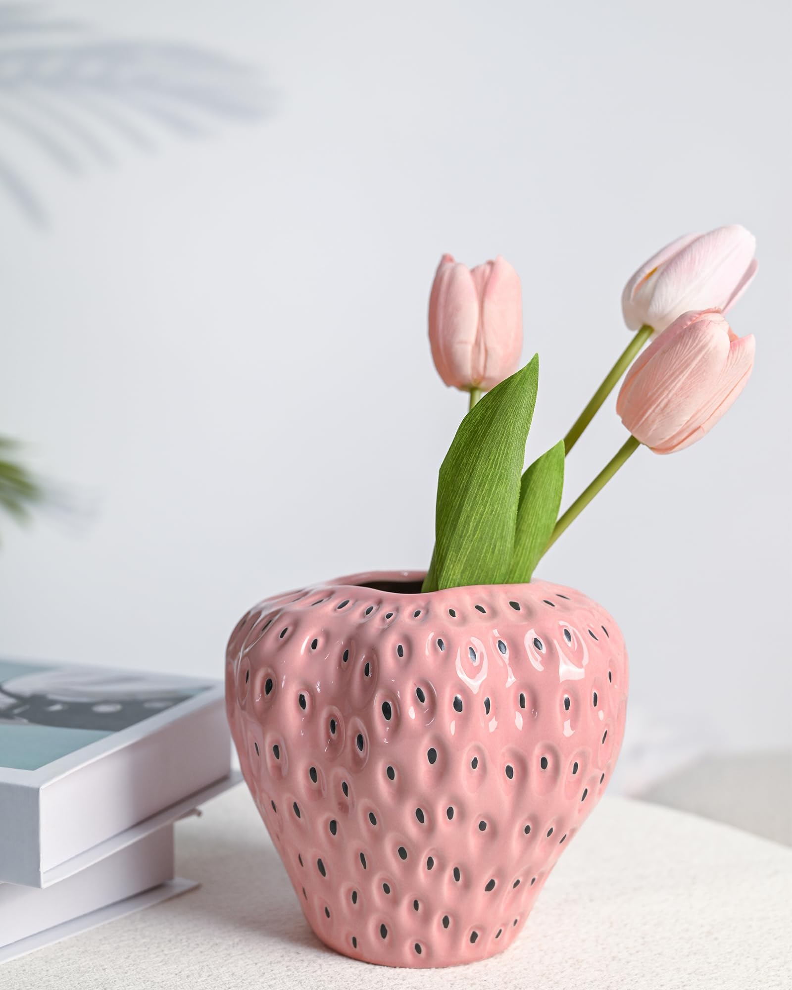 Strawberry Ceramic Flower Vases for Colorful Girly Home Decor