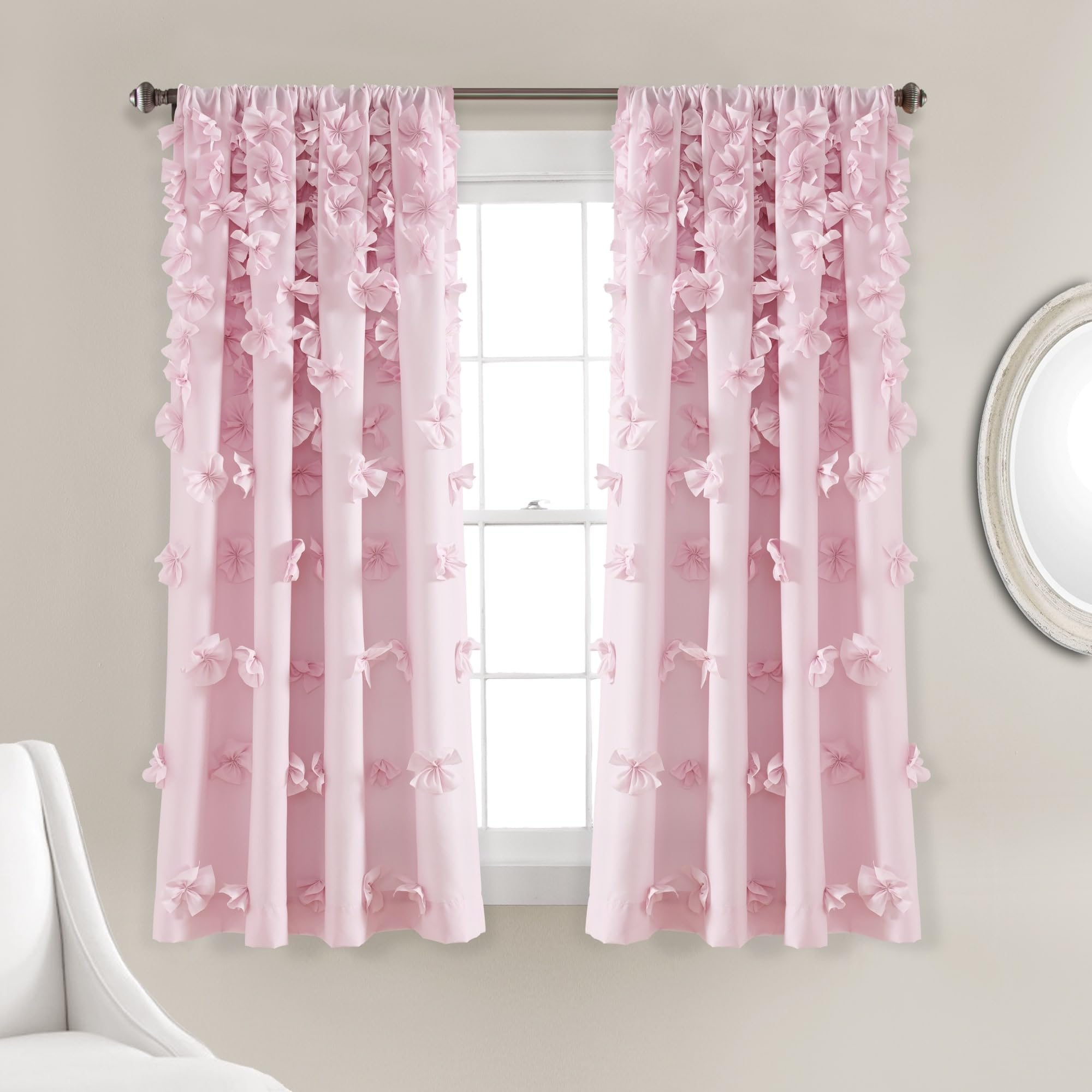 Charming Handmade Bow Details - Elegant Light Filtering Curtains
